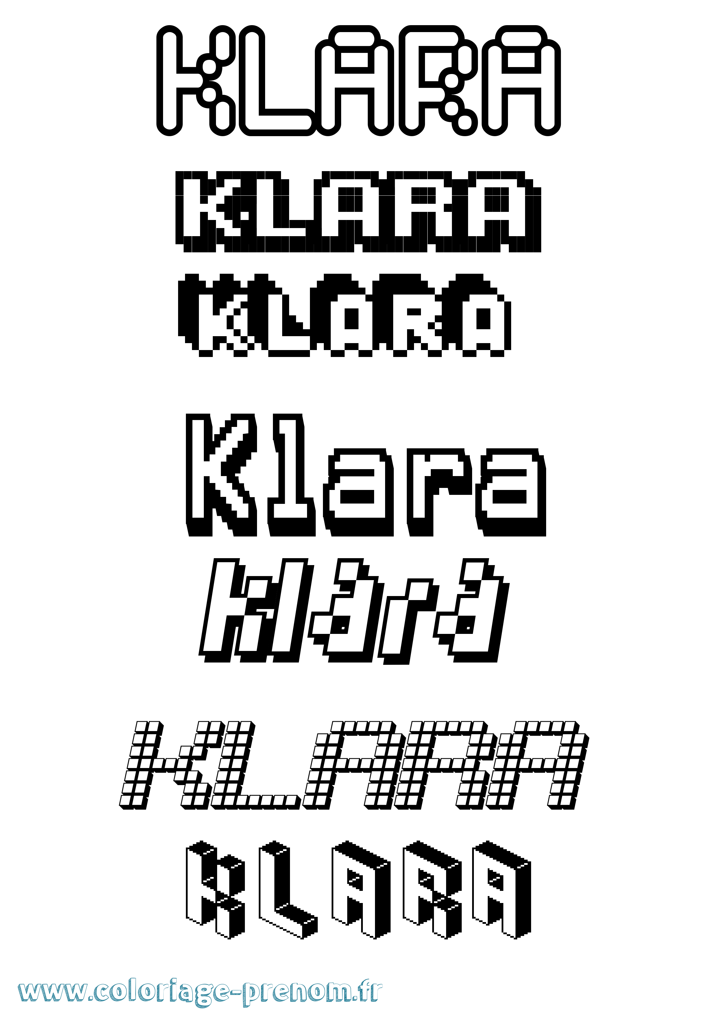 Coloriage Klara Coloriage prénom Klara