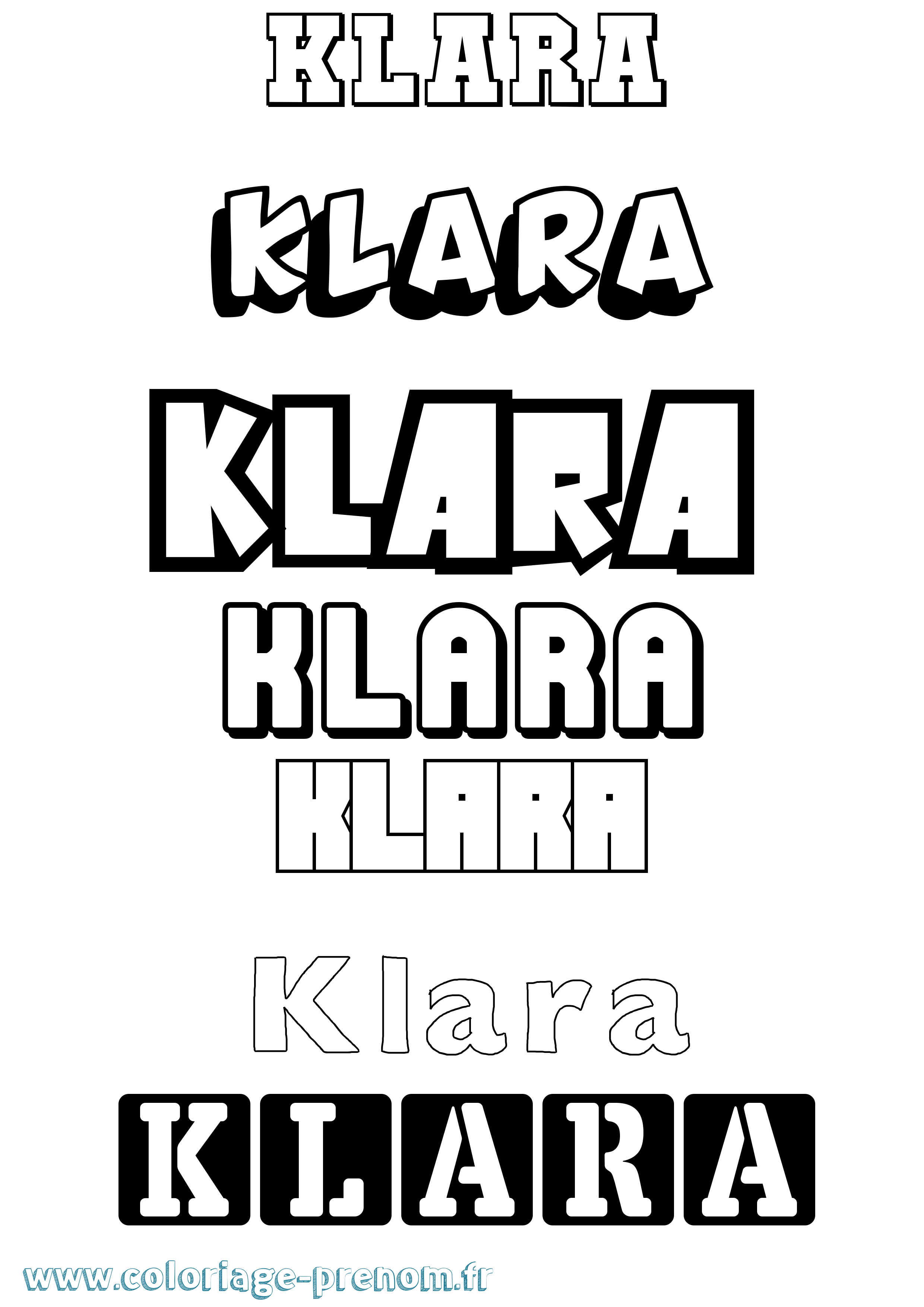 Coloriage Klara Coloriage prénom Klara