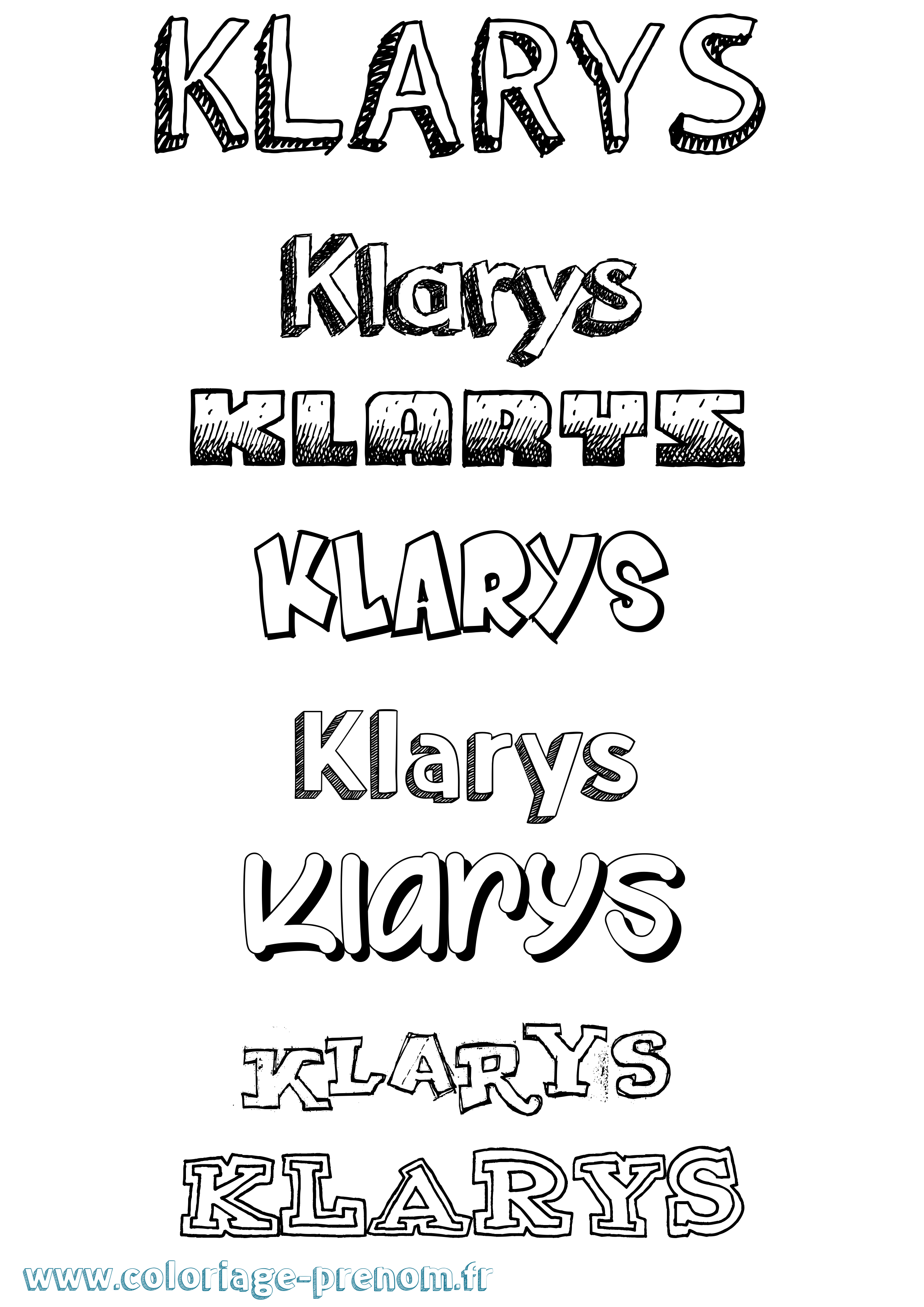 Coloriage prénom Klarys Dessiné