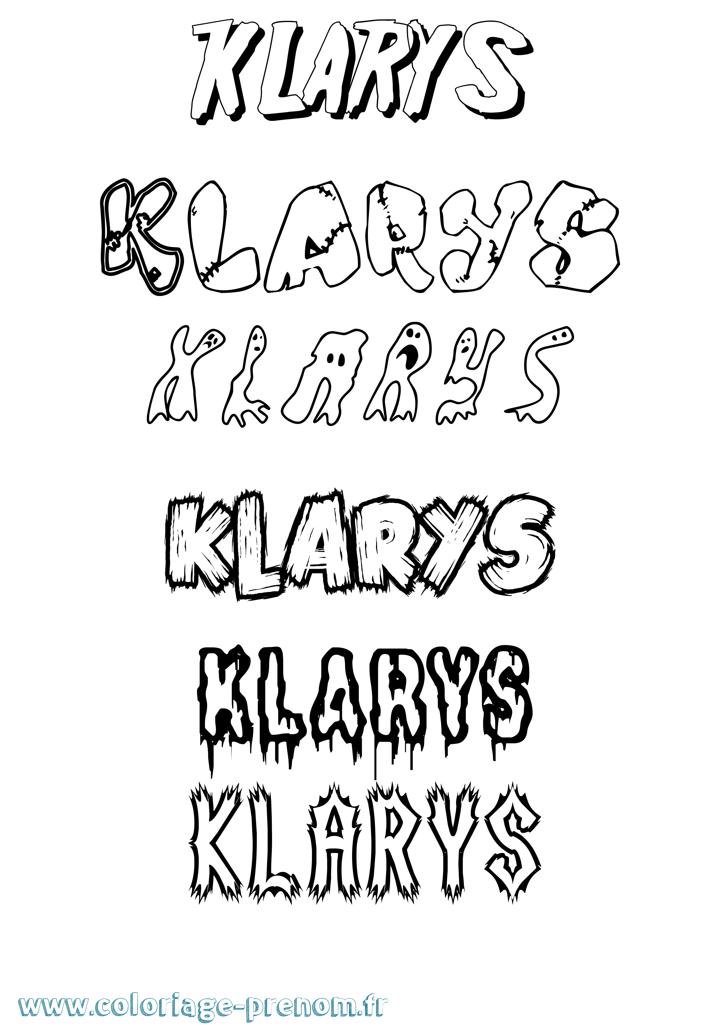 Coloriage prénom Klarys Frisson