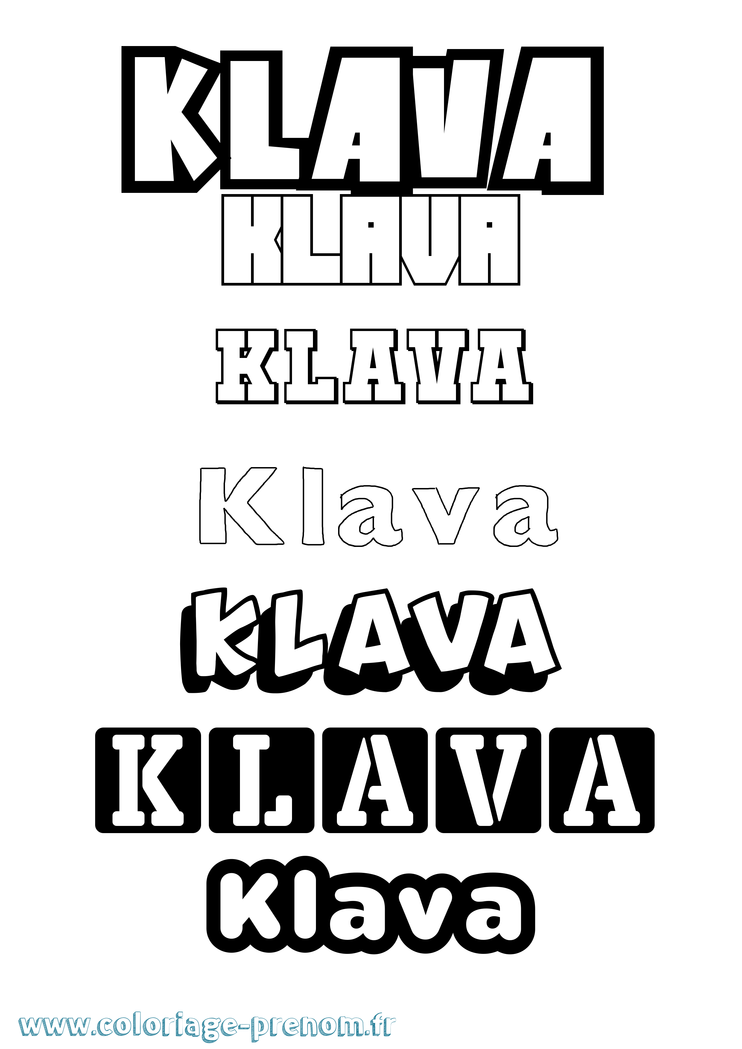 Coloriage prénom Klava Simple