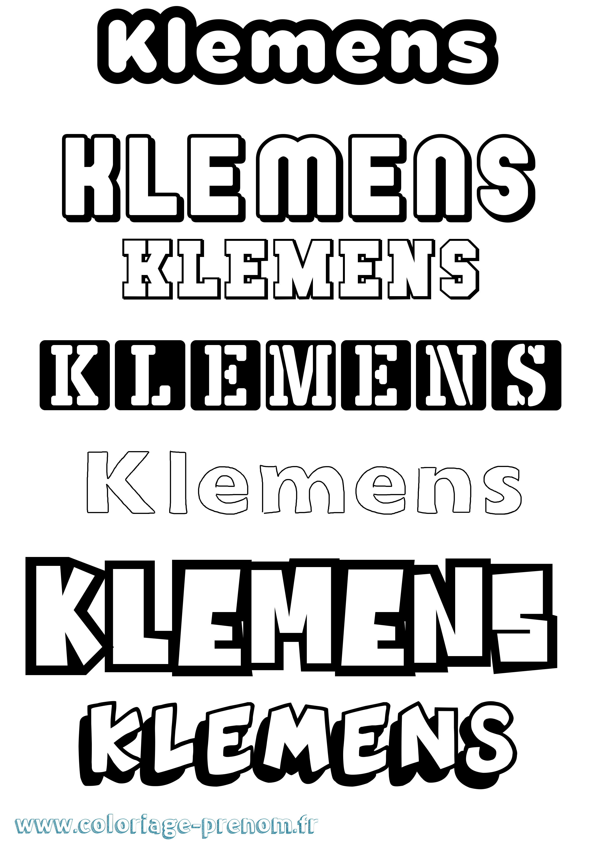 Coloriage prénom Klemens Simple