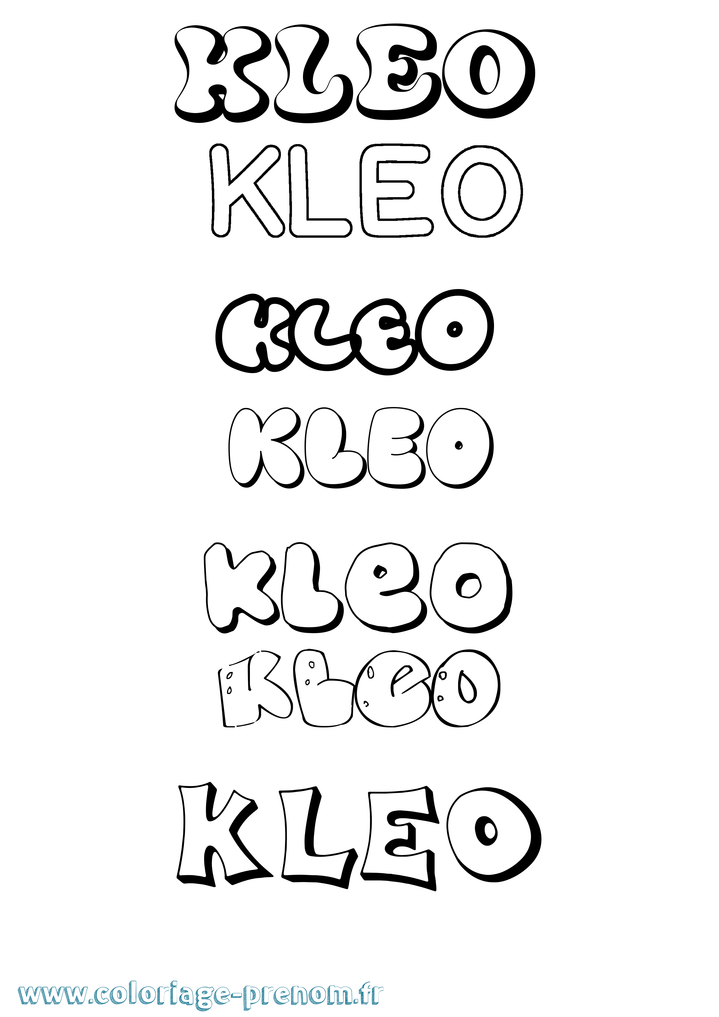 Coloriage Kleo Bubble Coloriage prénom Kleo Bubble