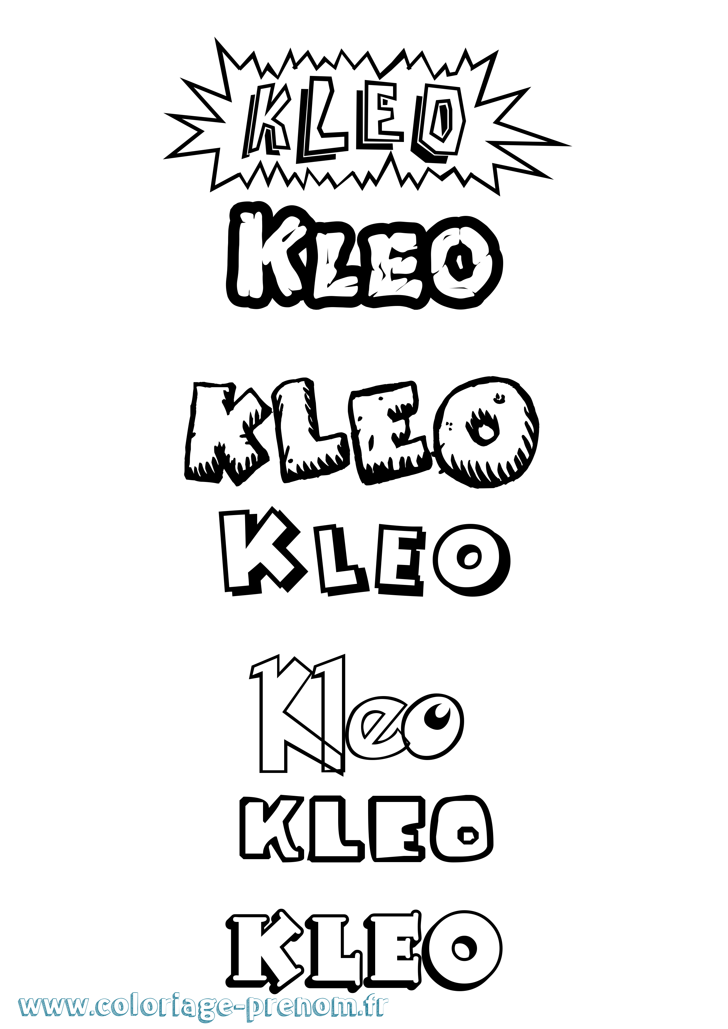 Coloriage Kleo Dessin Animé Coloriage prénom Kleo Dessin Animé