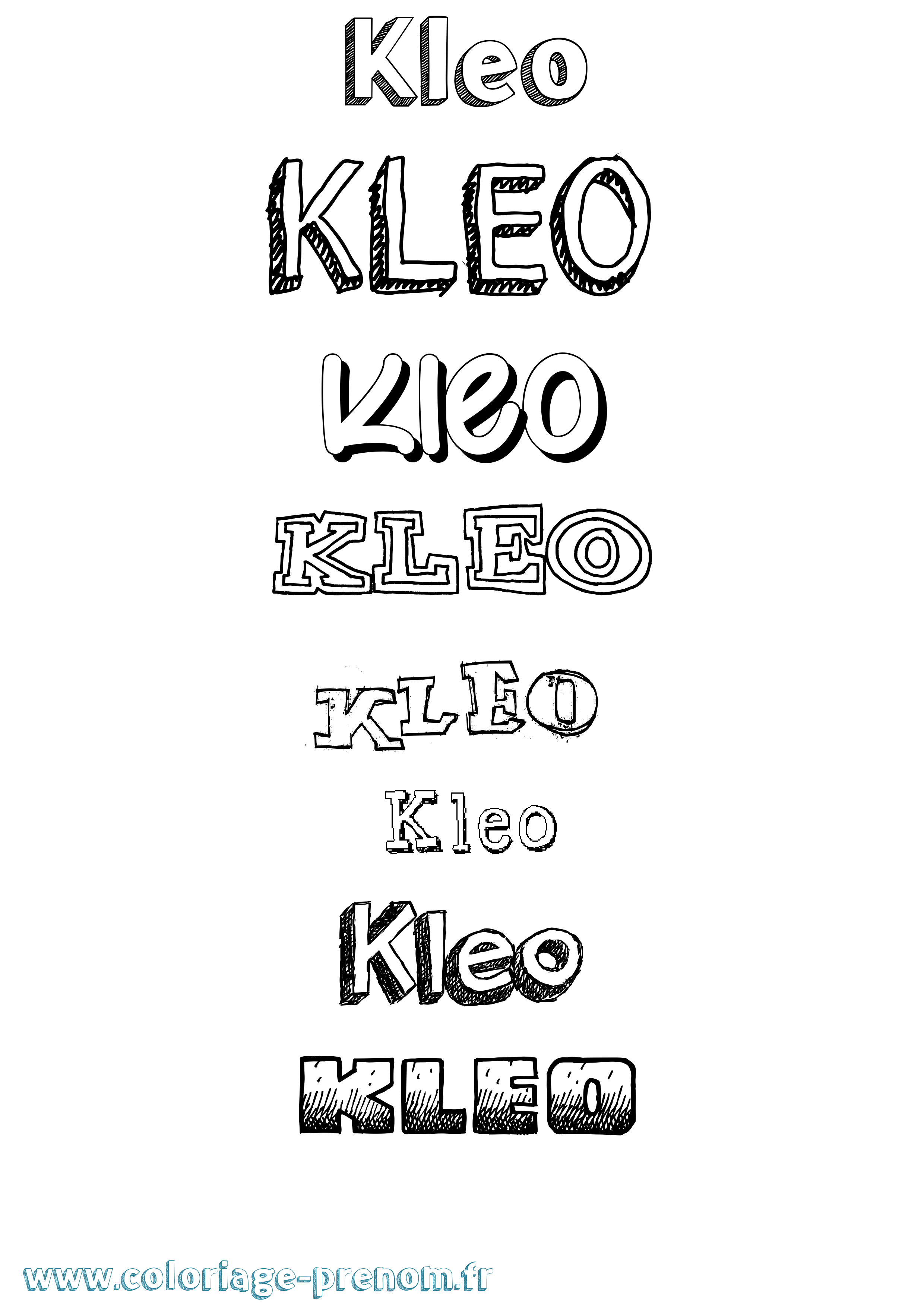 Coloriage Kleo Dessiné Coloriage prénom Kleo Dessiné