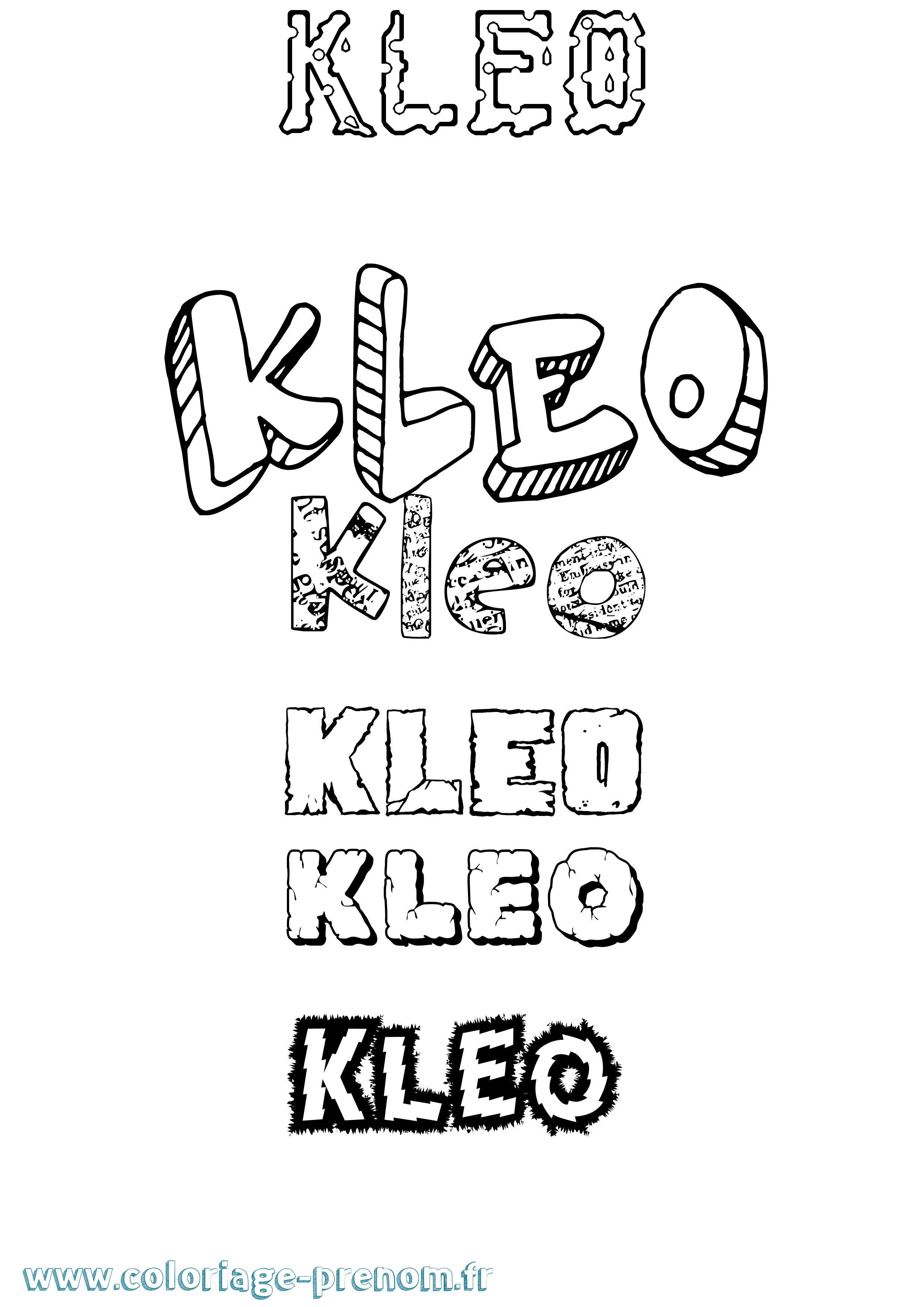 Coloriage Kleo Destructuré Coloriage prénom Kleo Destructuré