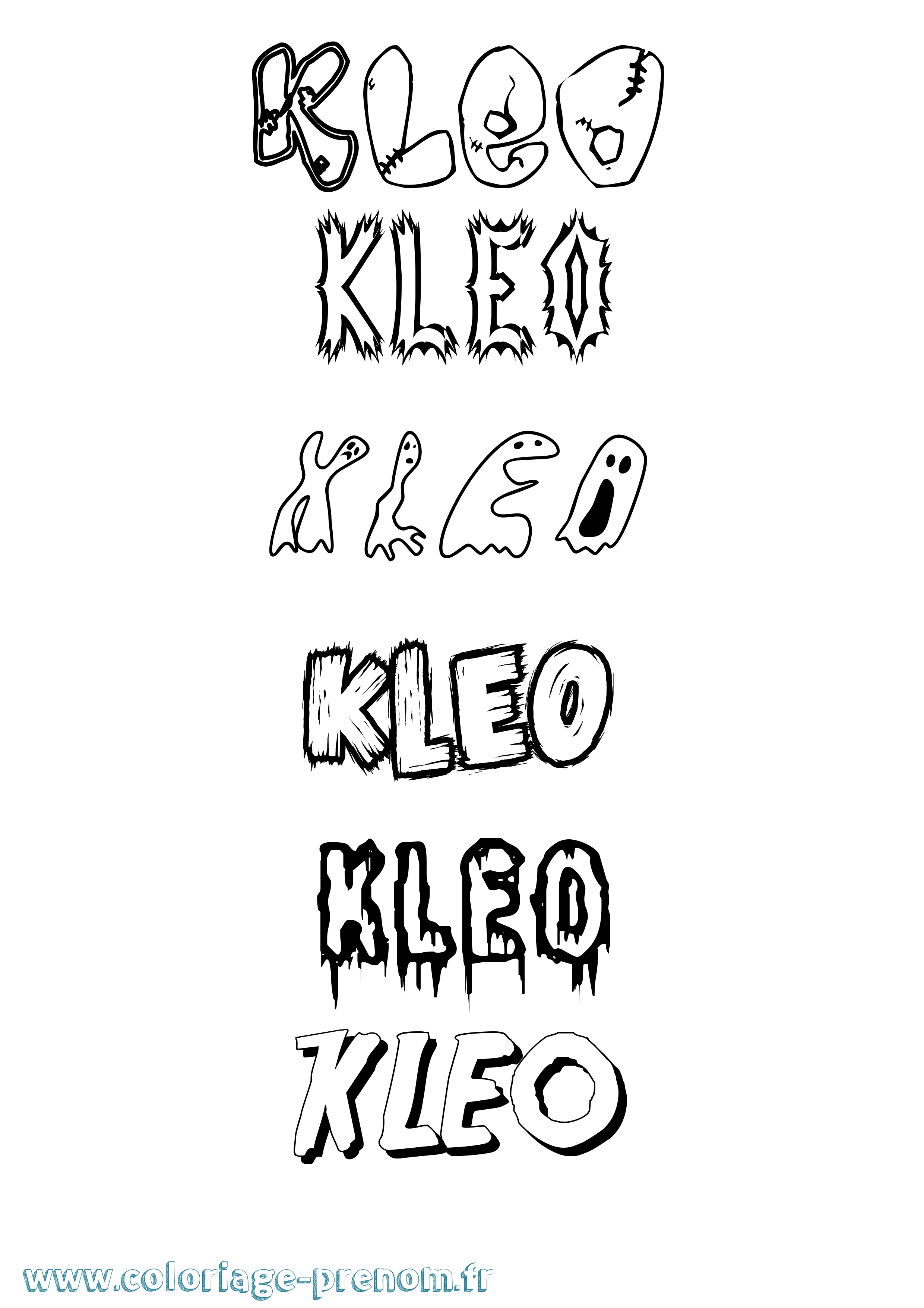 Coloriage Kleo Frisson Coloriage prénom Kleo Frisson