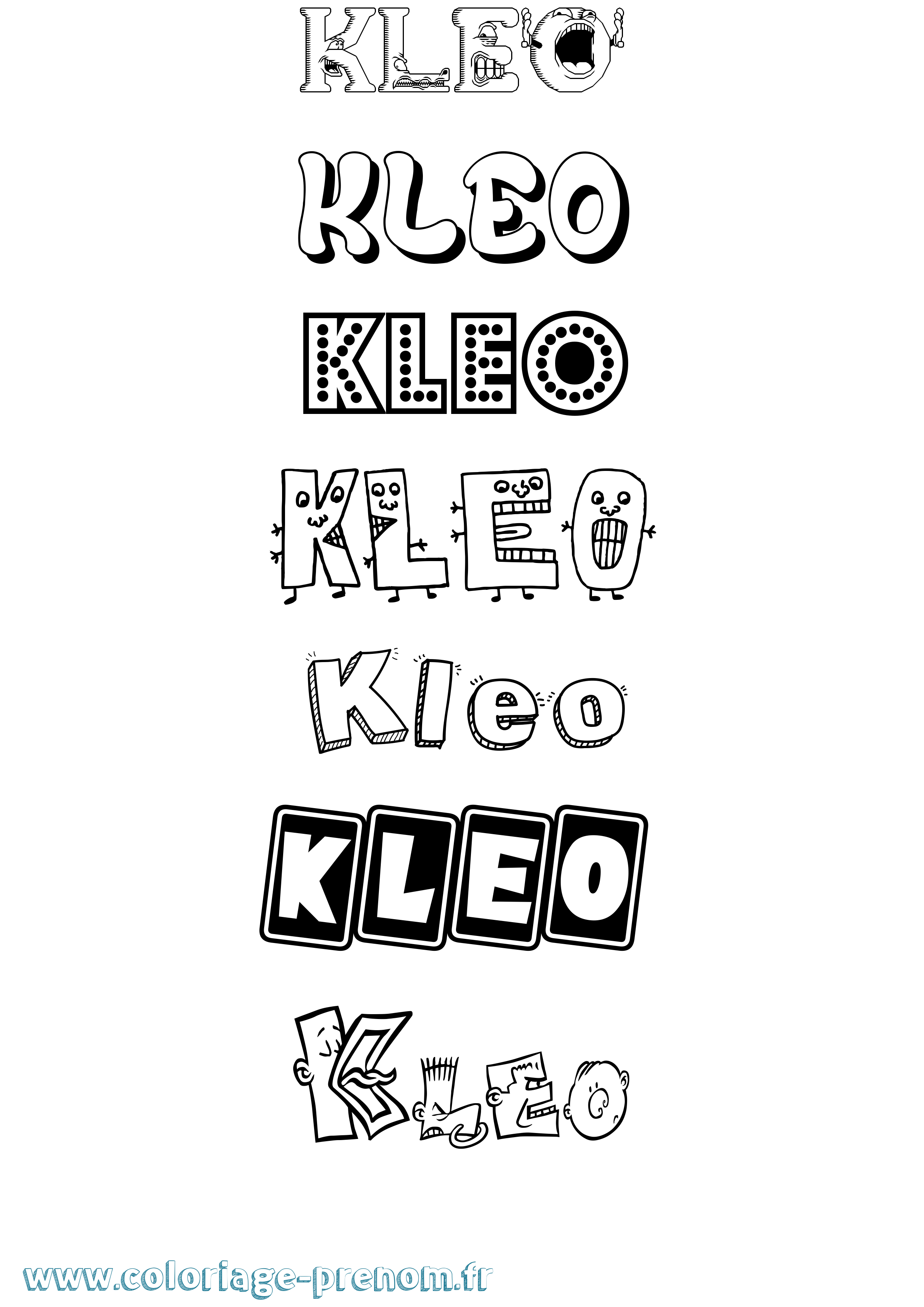 Coloriage Kleo Fun Coloriage prénom Kleo Fun