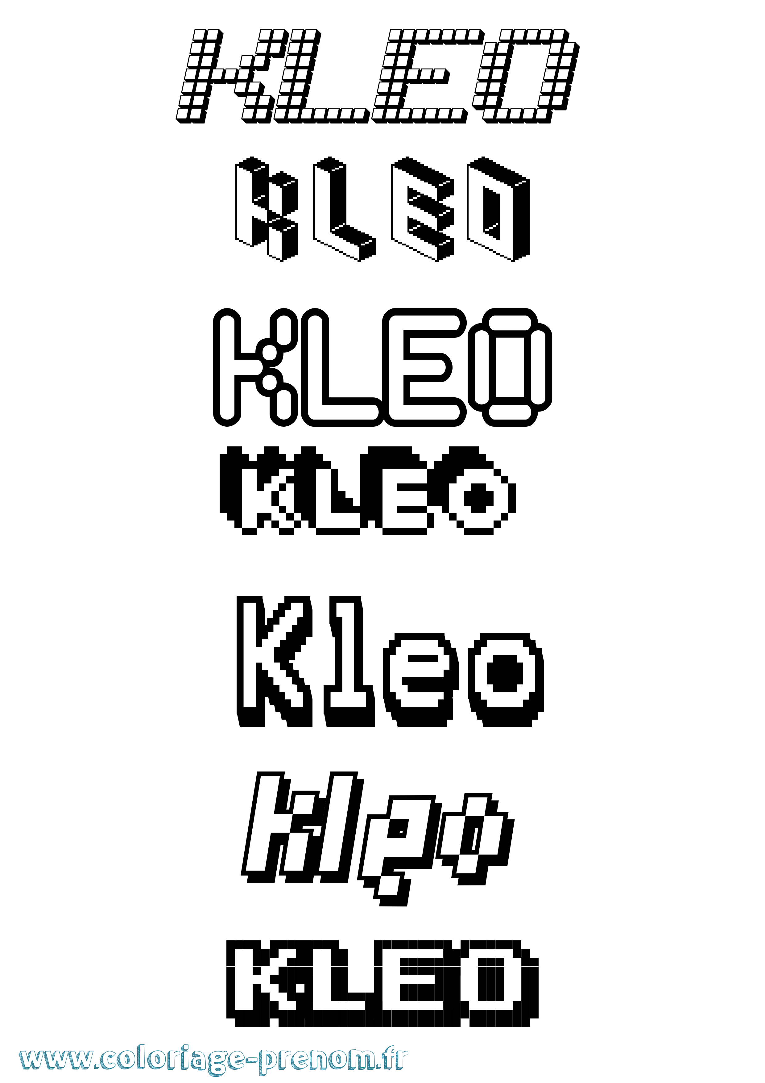 Coloriage Kleo Pixel Coloriage prénom Kleo Pixel
