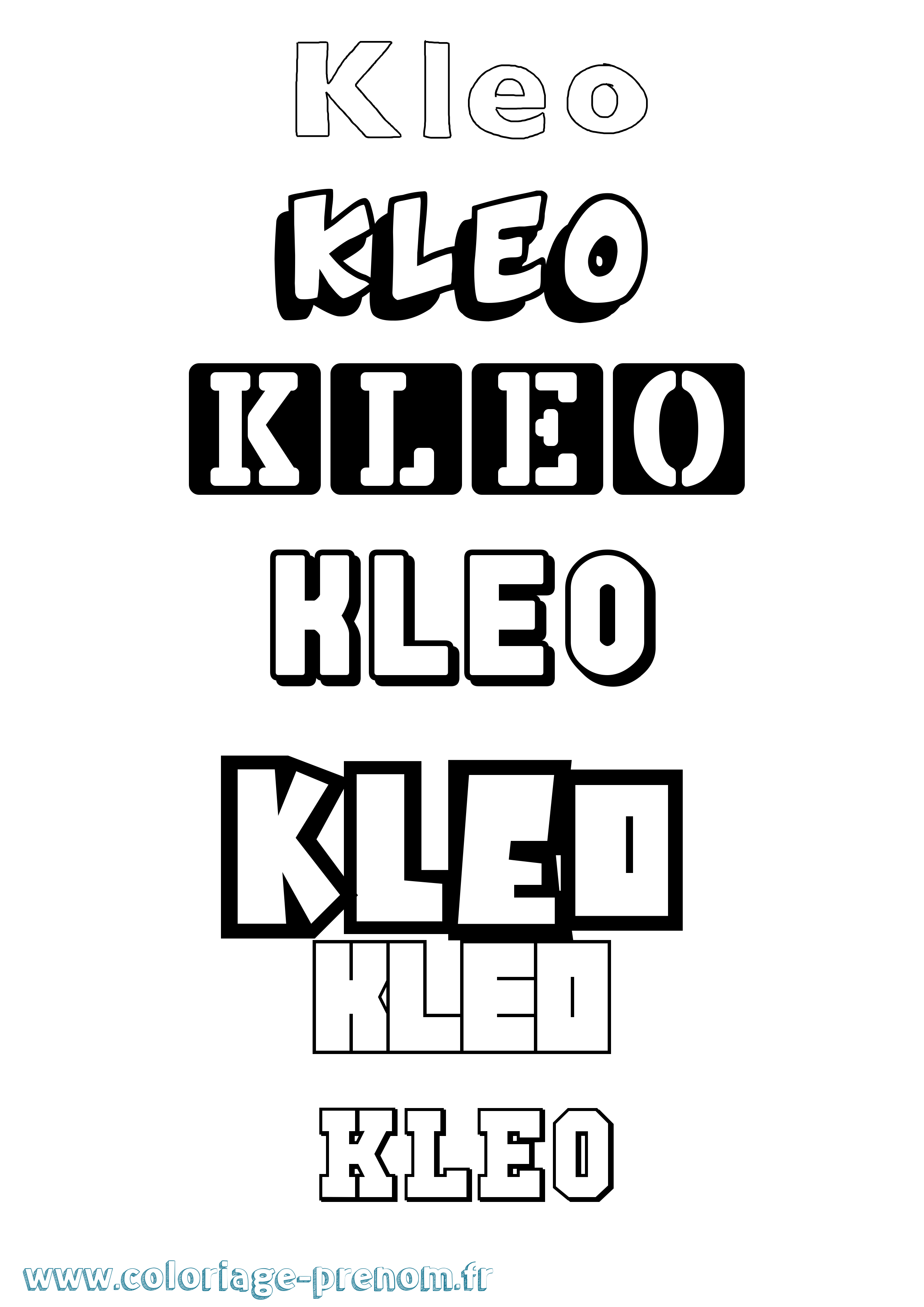 Coloriage Kleo Simple Coloriage prénom Kleo Simple