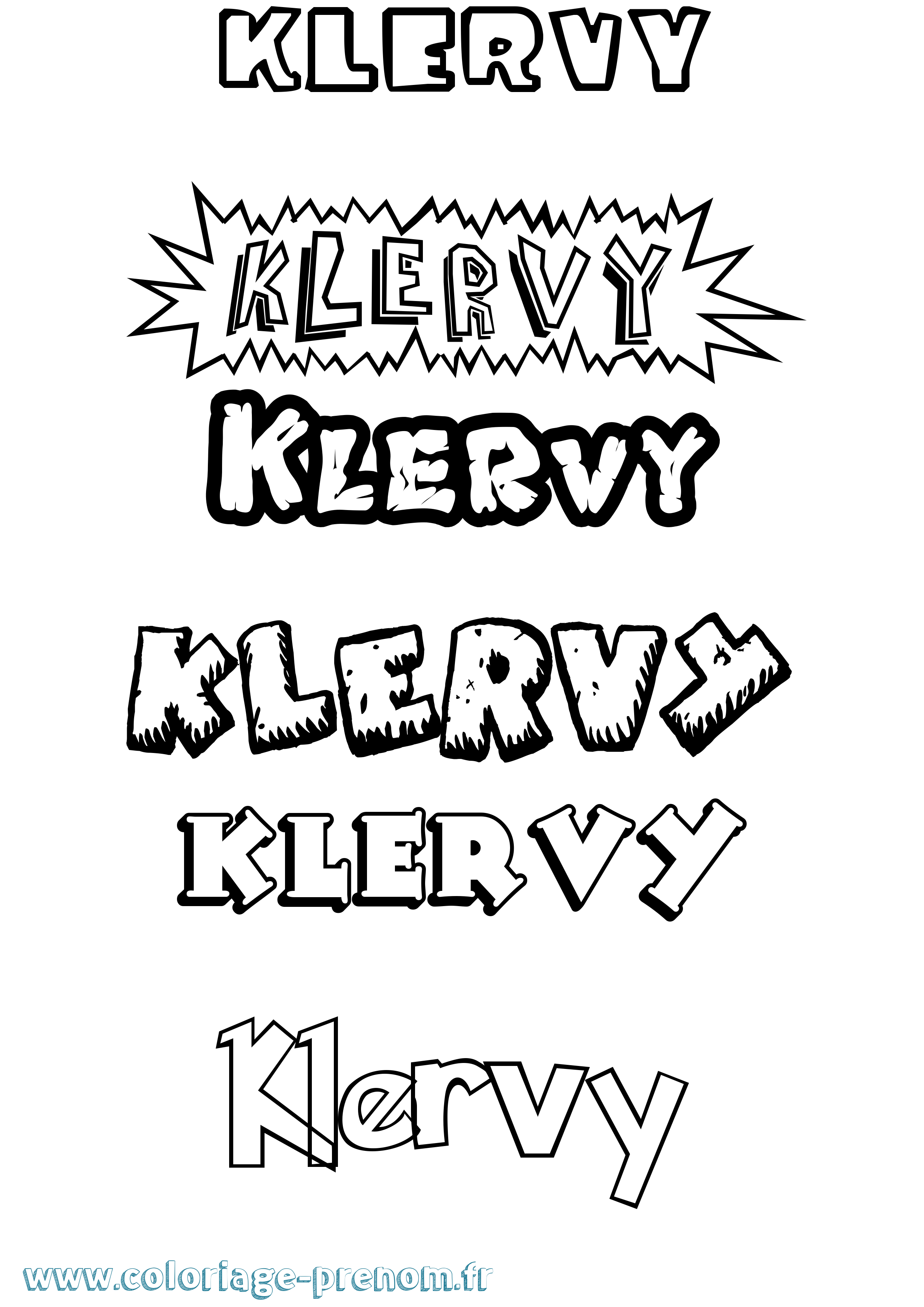 Coloriage Klervy Dessin Animé Coloriage prénom Klervy Dessin Animé