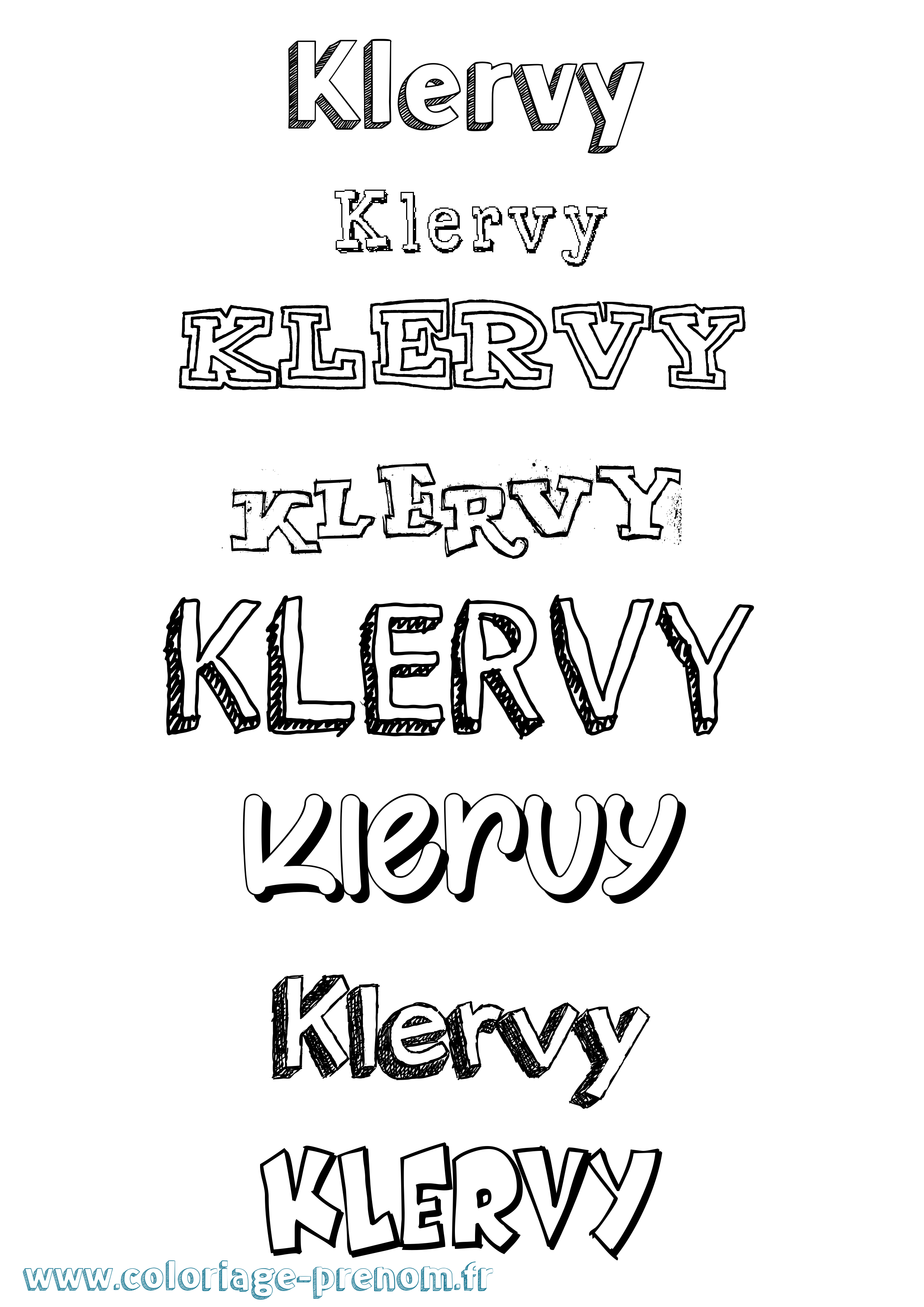 Coloriage Klervy Dessiné Coloriage prénom Klervy Dessiné