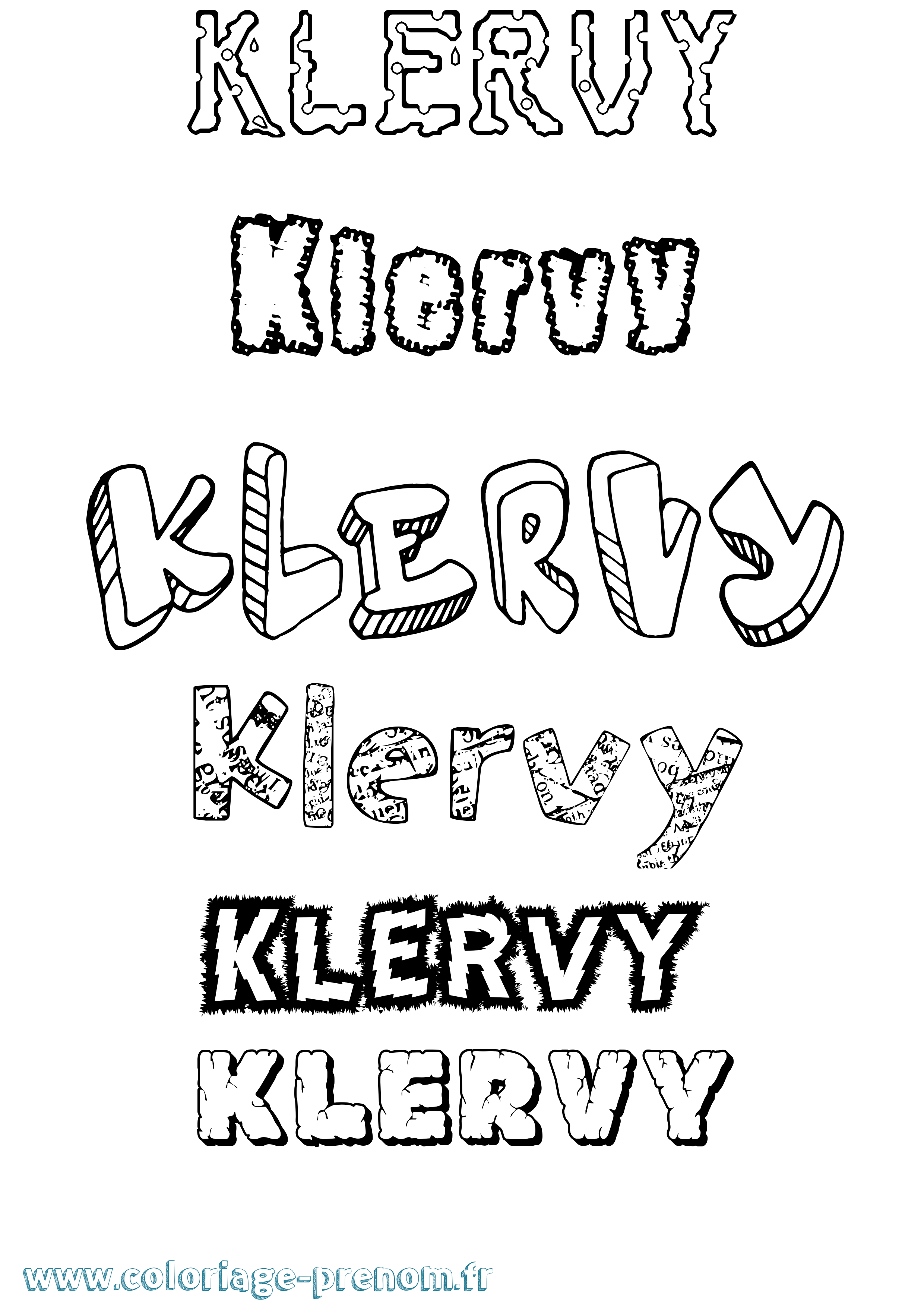 Coloriage Klervy Destructuré Coloriage prénom Klervy Destructuré