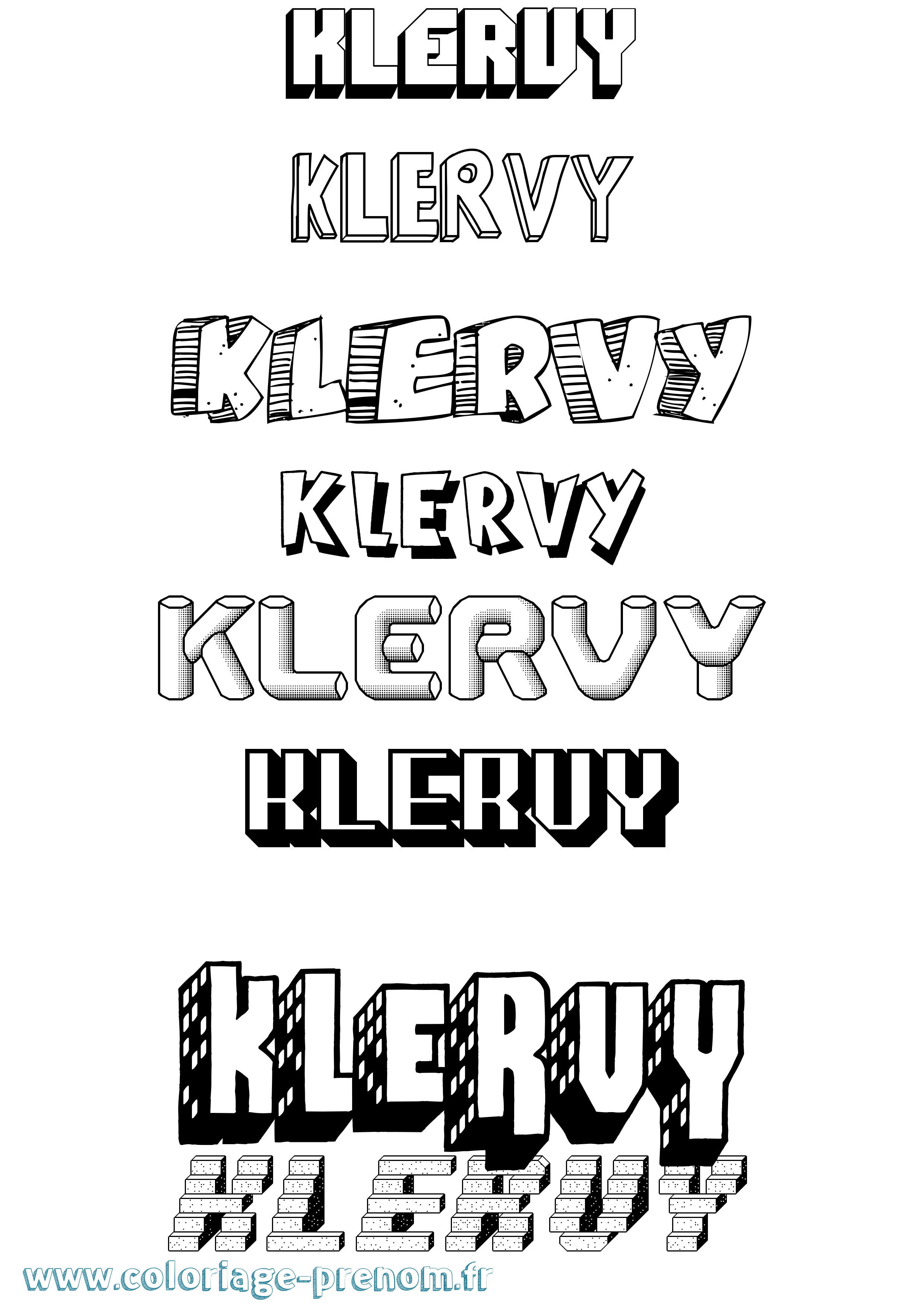 Coloriage Klervy Effet 3D Coloriage prénom Klervy Effet 3D