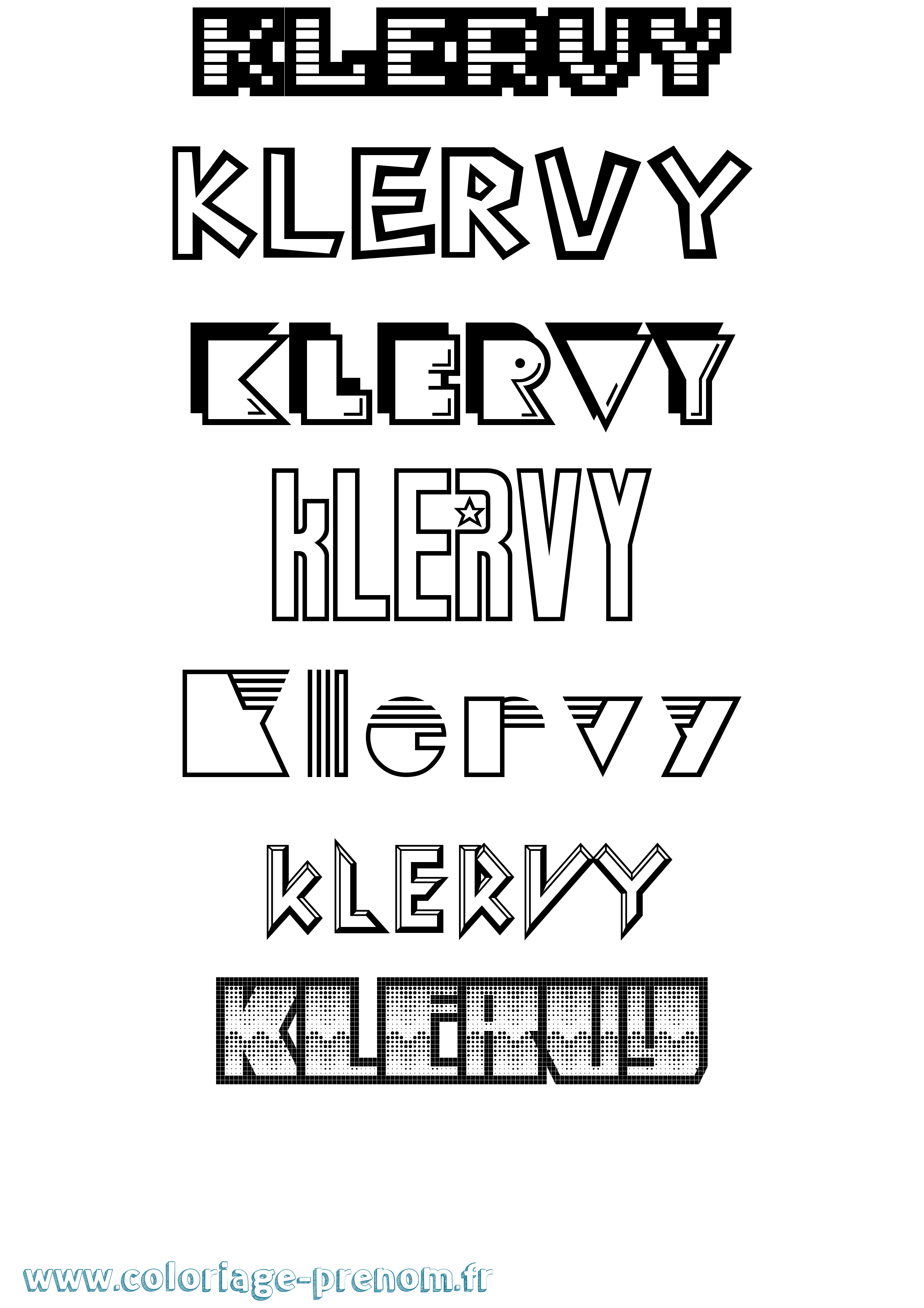 Coloriage Klervy Jeux Vidéos Coloriage prénom Klervy Jeux Vidéos