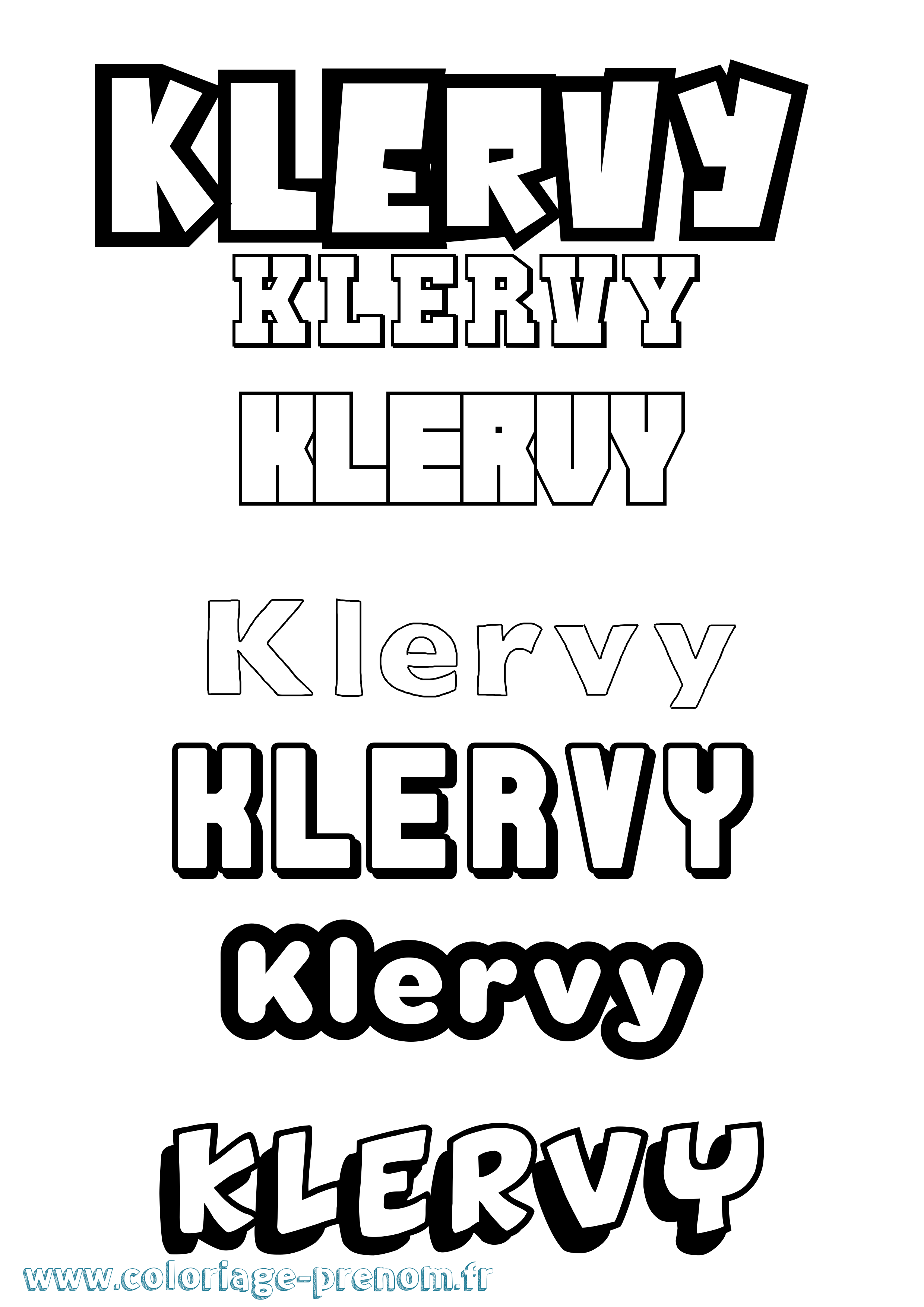 Coloriage prénom Klervy Simple