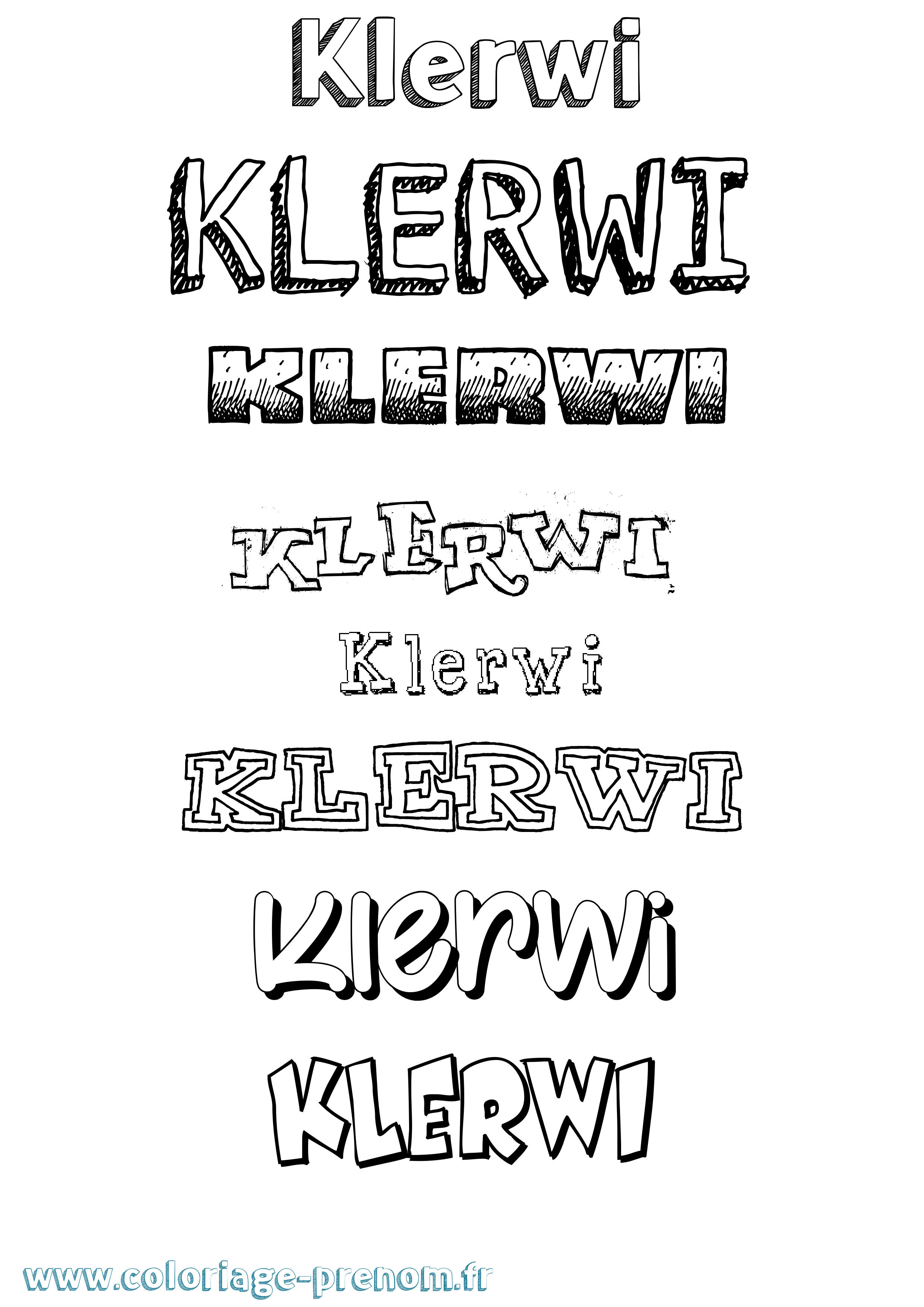 Coloriage Klerwi Dessiné Coloriage prénom Klerwi Dessiné
