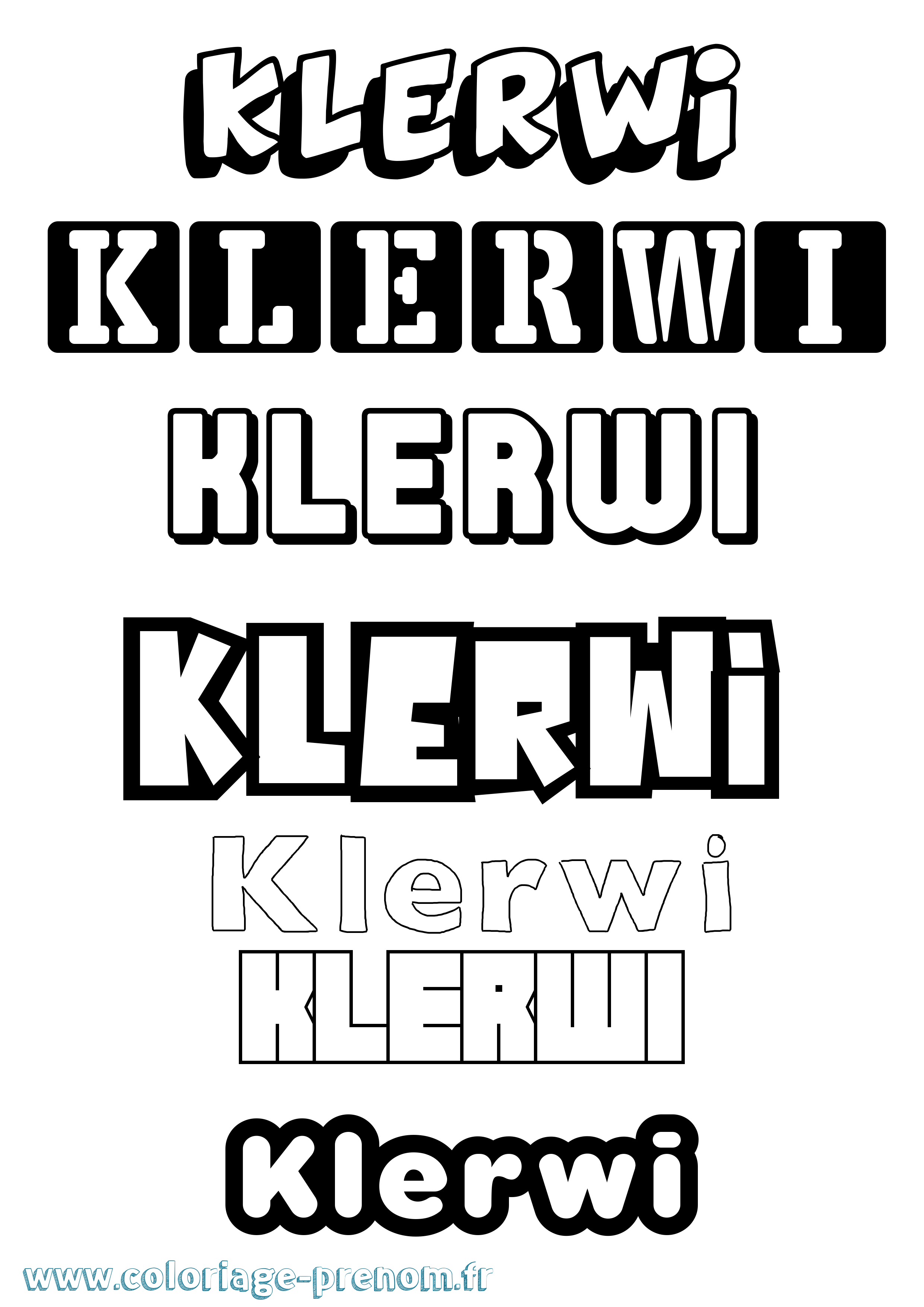 Coloriage Klerwi Simple Coloriage prénom Klerwi Simple