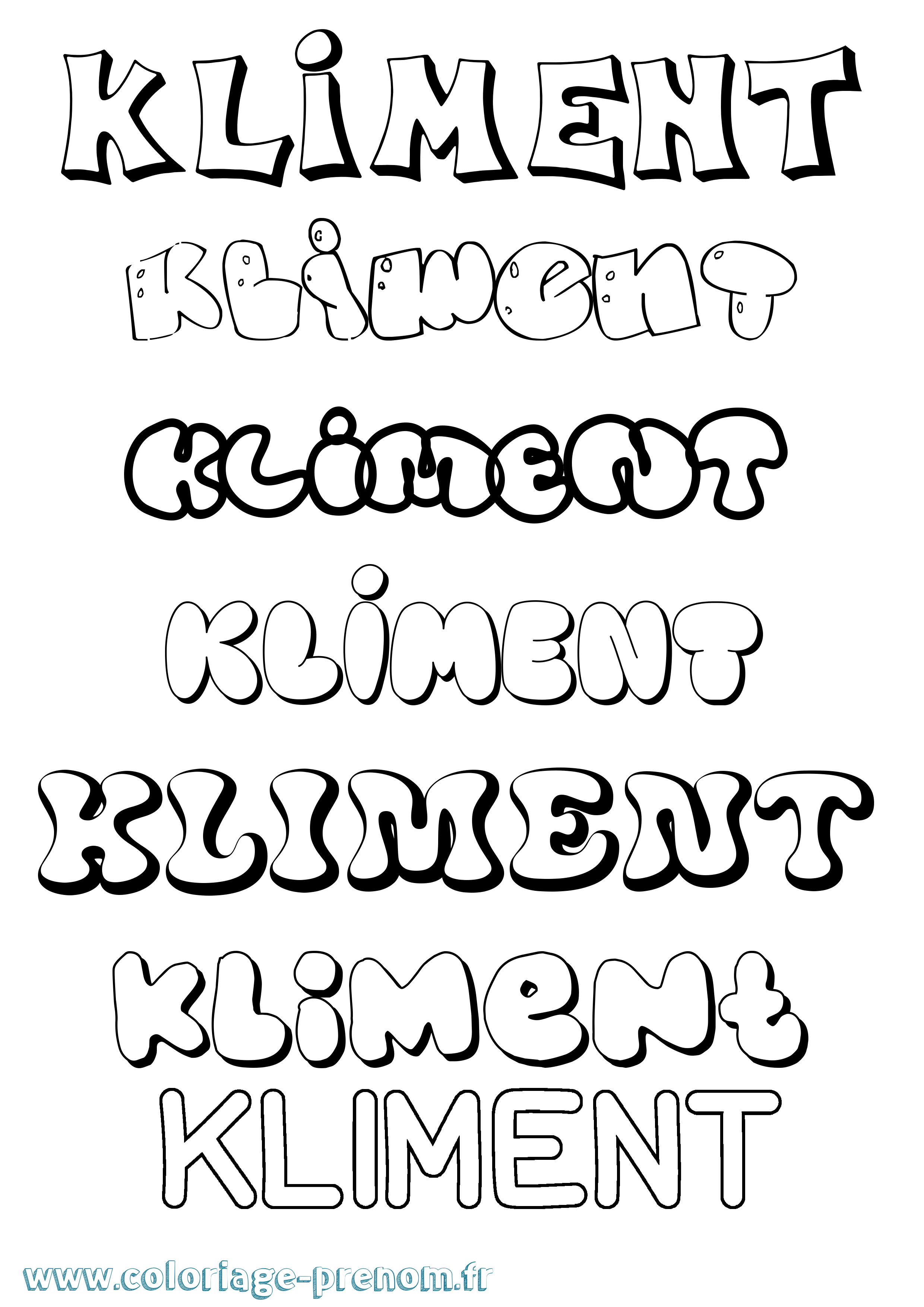 Coloriage Kliment Bubble Coloriage prénom Kliment Bubble