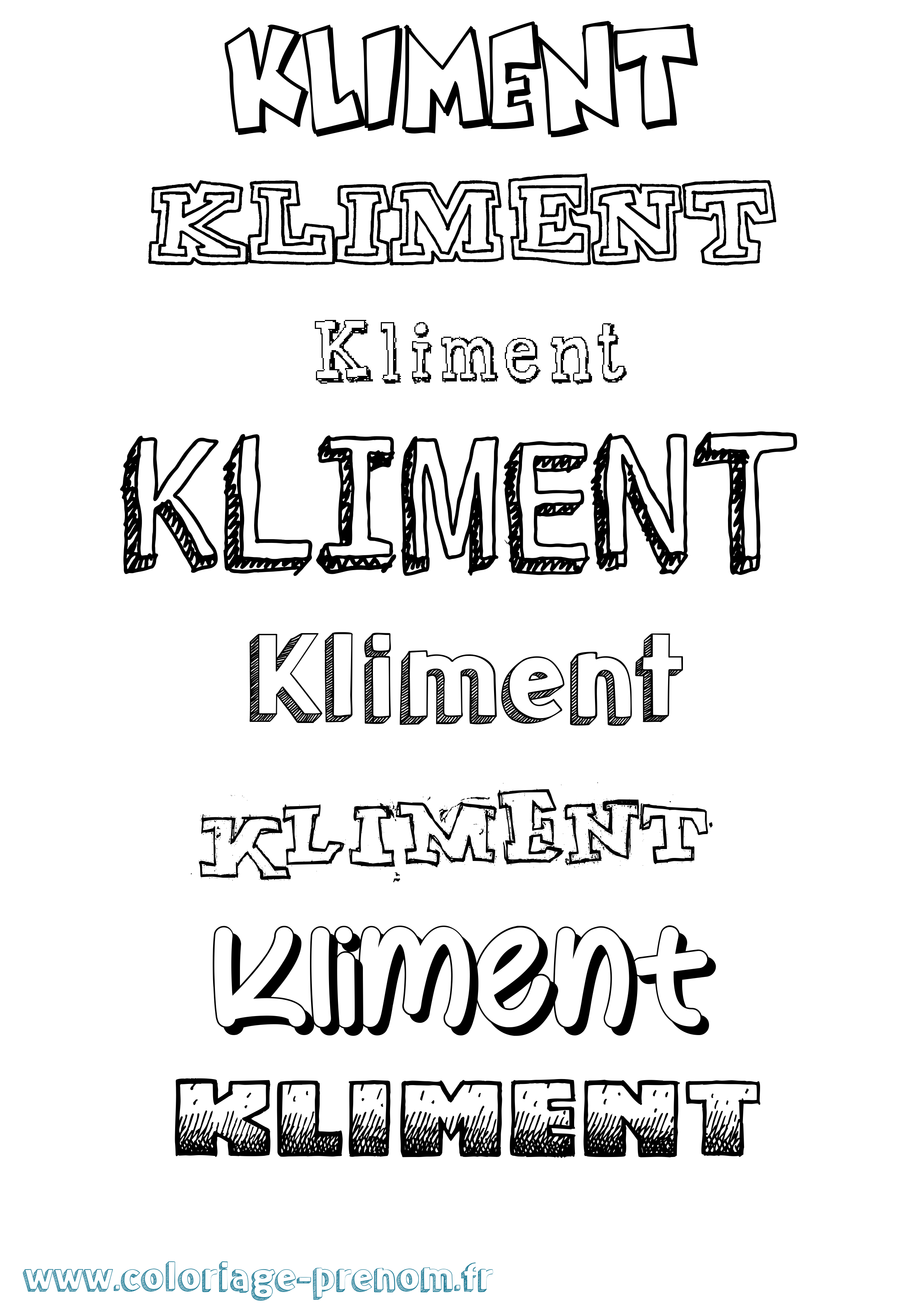 Coloriage Kliment Dessiné Coloriage prénom Kliment Dessiné