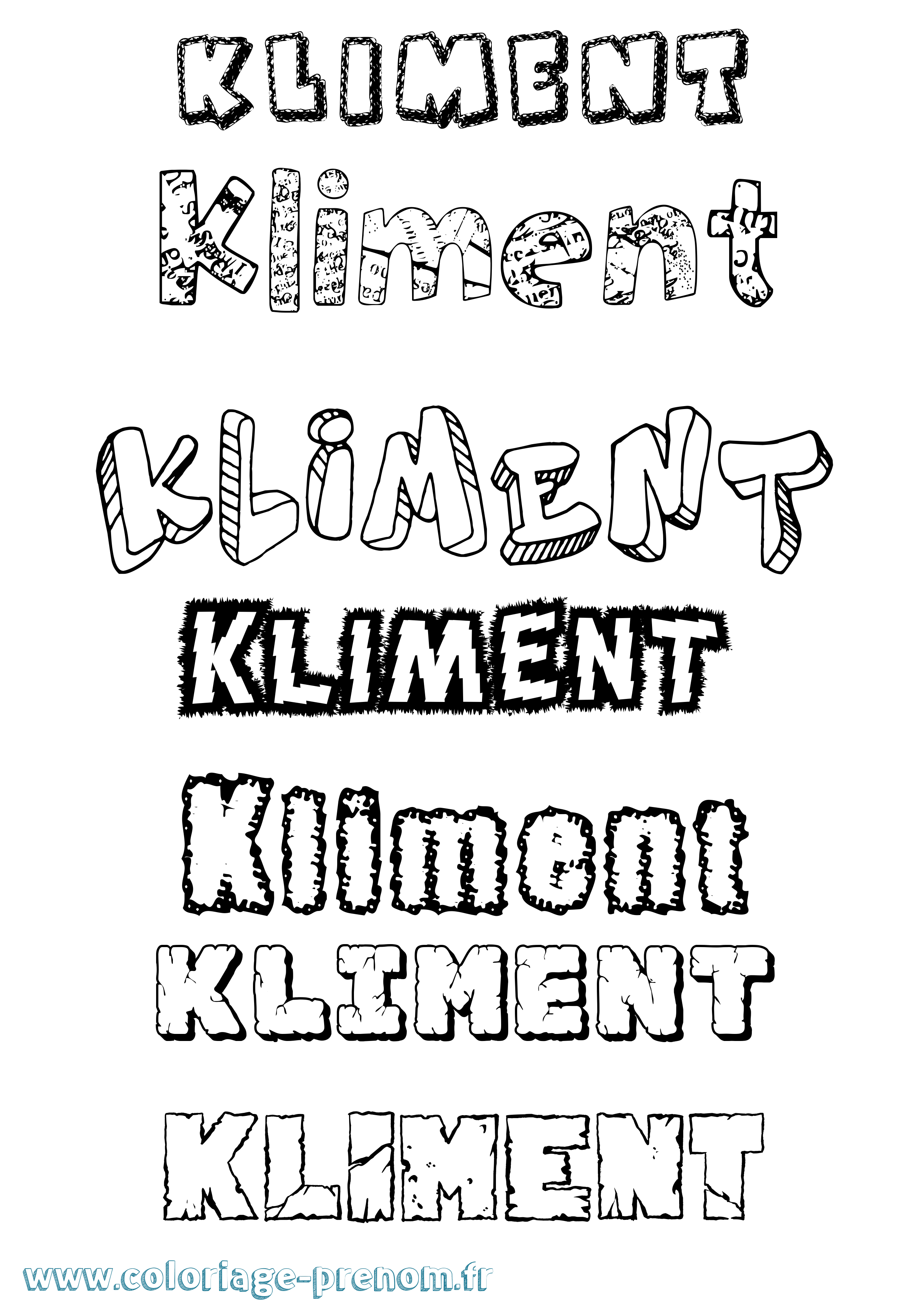 Coloriage Kliment Destructuré Coloriage prénom Kliment Destructuré