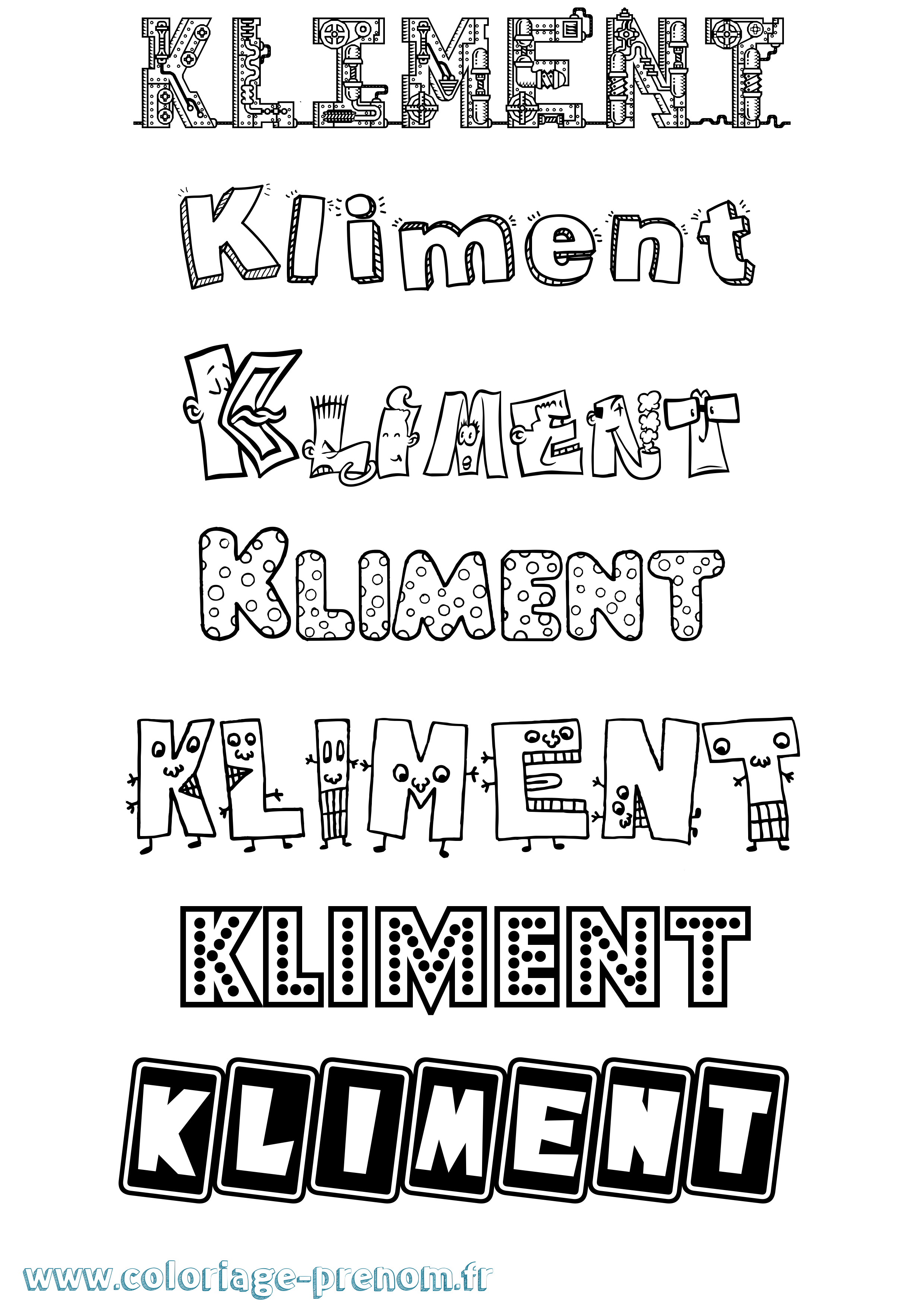 Coloriage Kliment Fun Coloriage prénom Kliment Fun