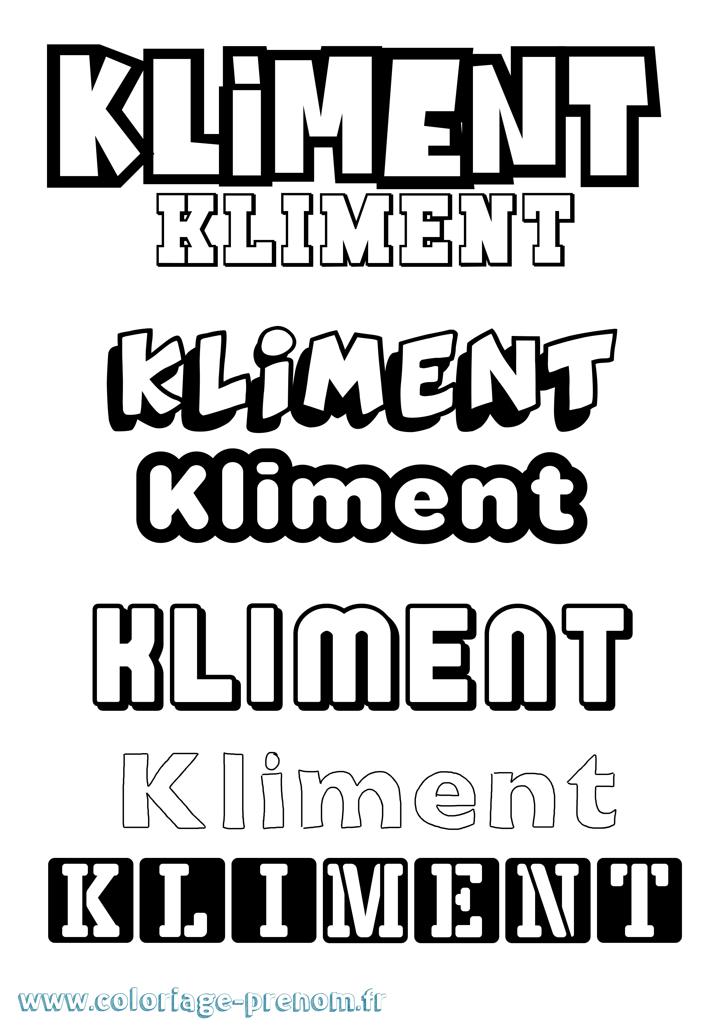 Coloriage Kliment Simple Coloriage prénom Kliment Simple