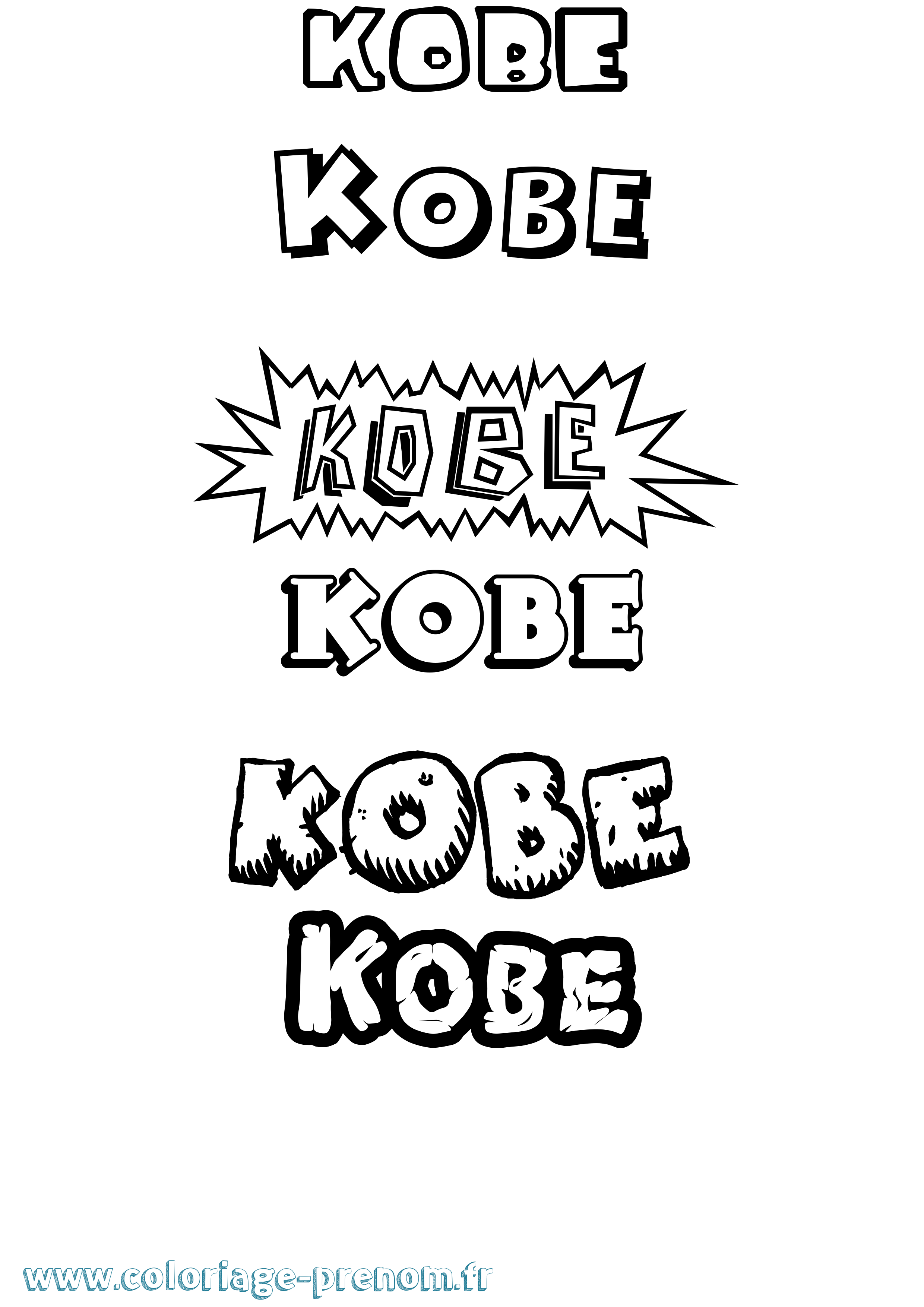 Coloriage prénom Kobe Dessin Animé