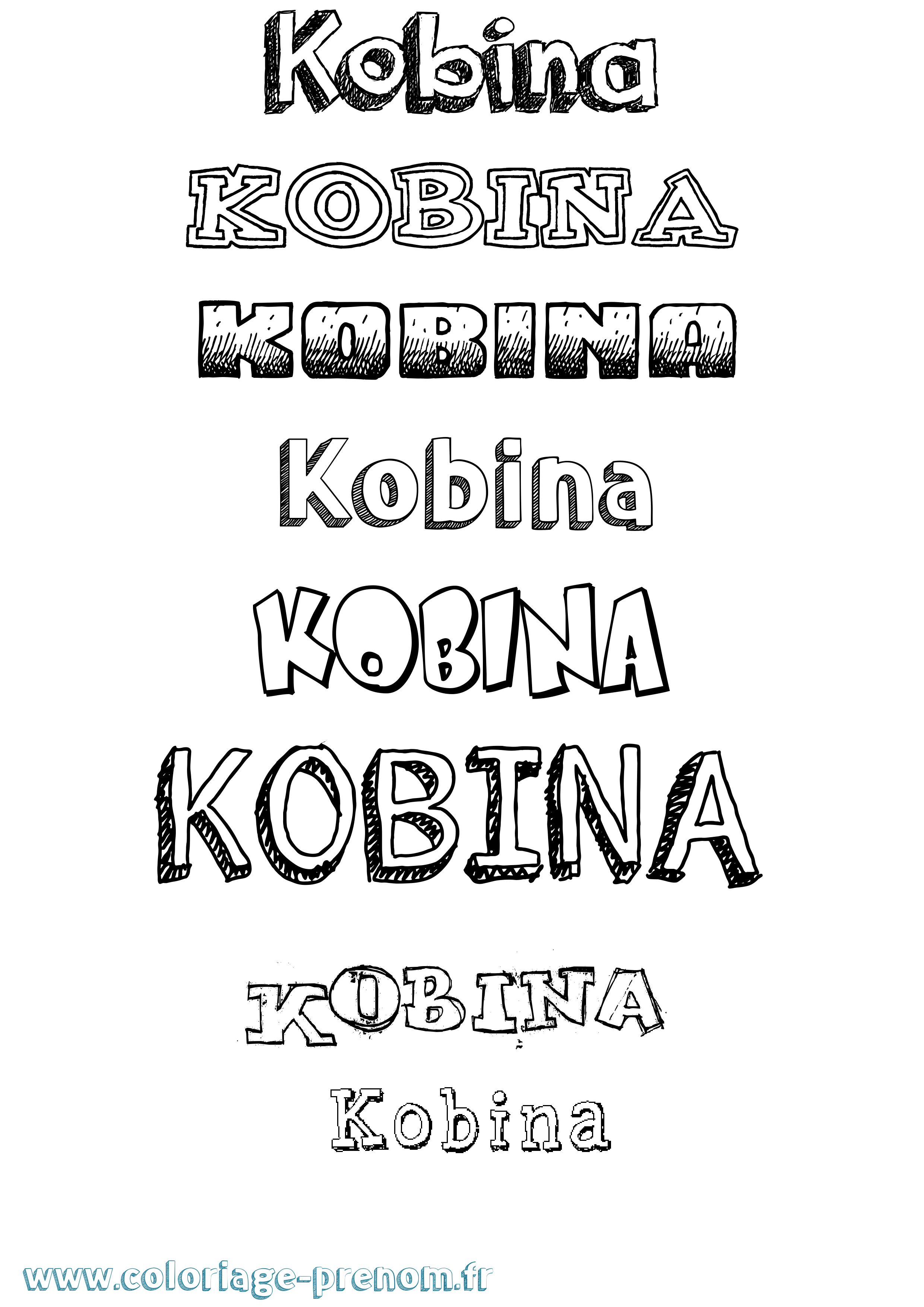 Coloriage prénom Kobina Dessiné