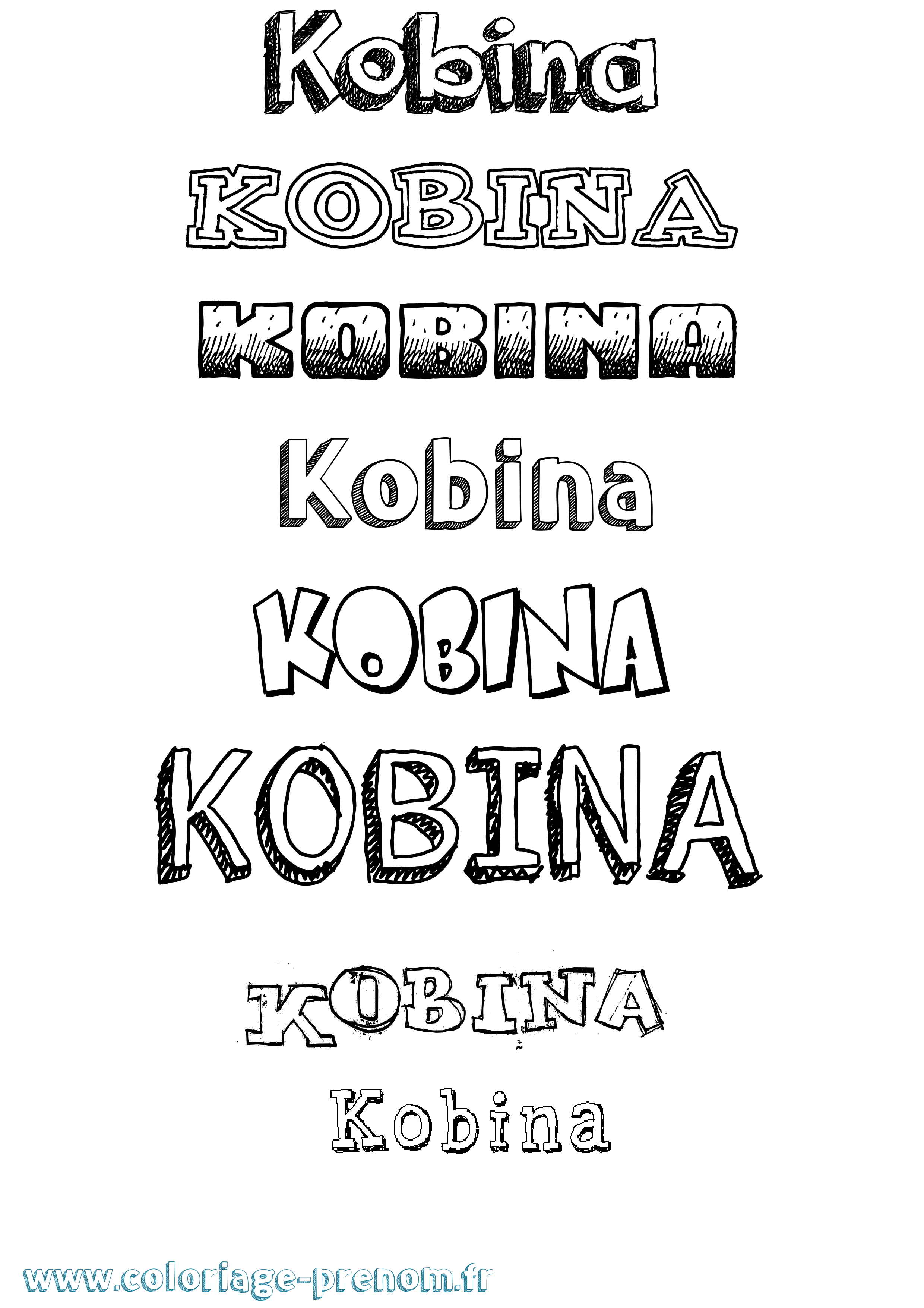 Coloriage Kobina Dessiné Coloriage prénom Kobina Dessiné