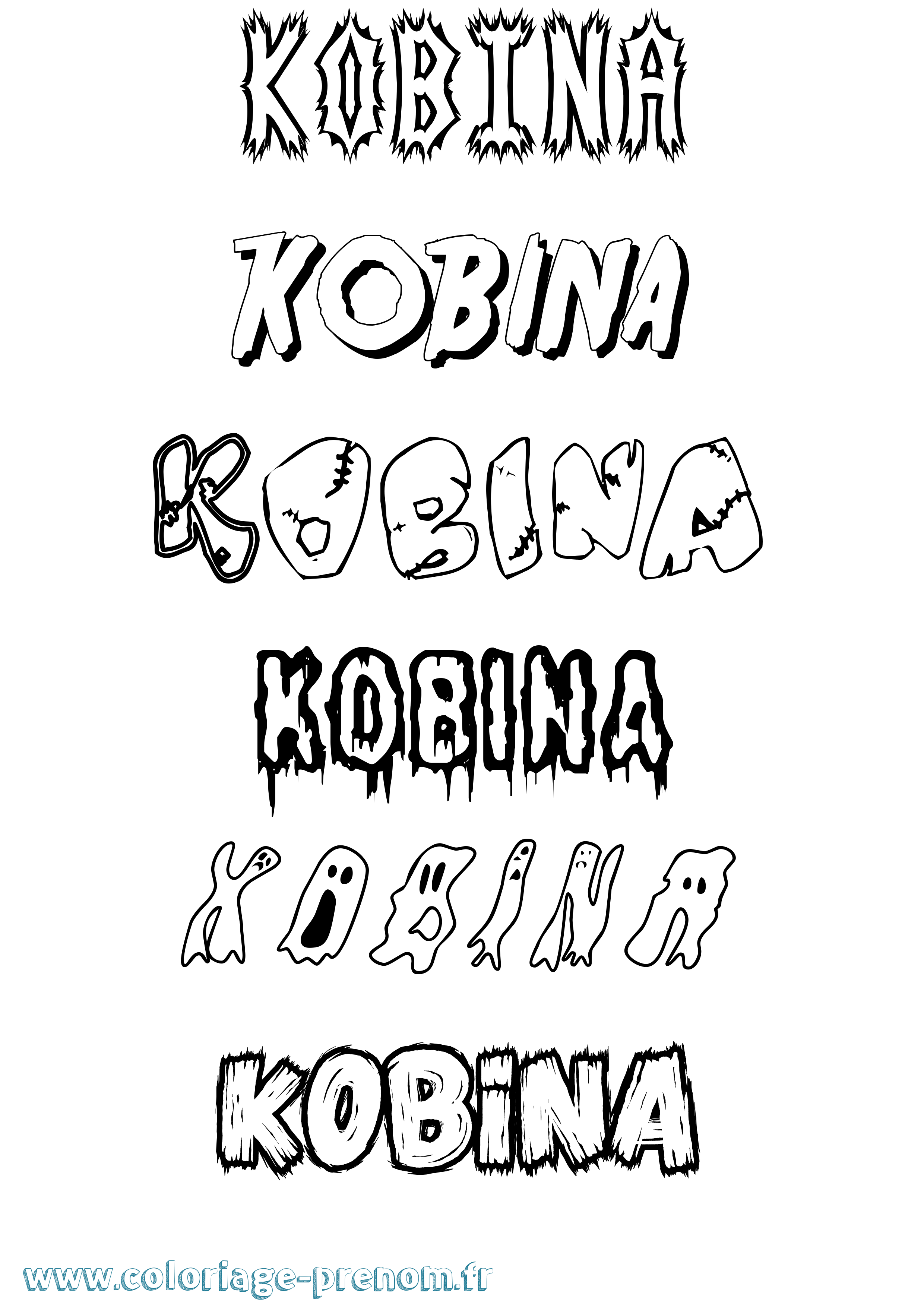 Coloriage Kobina Frisson Coloriage prénom Kobina Frisson