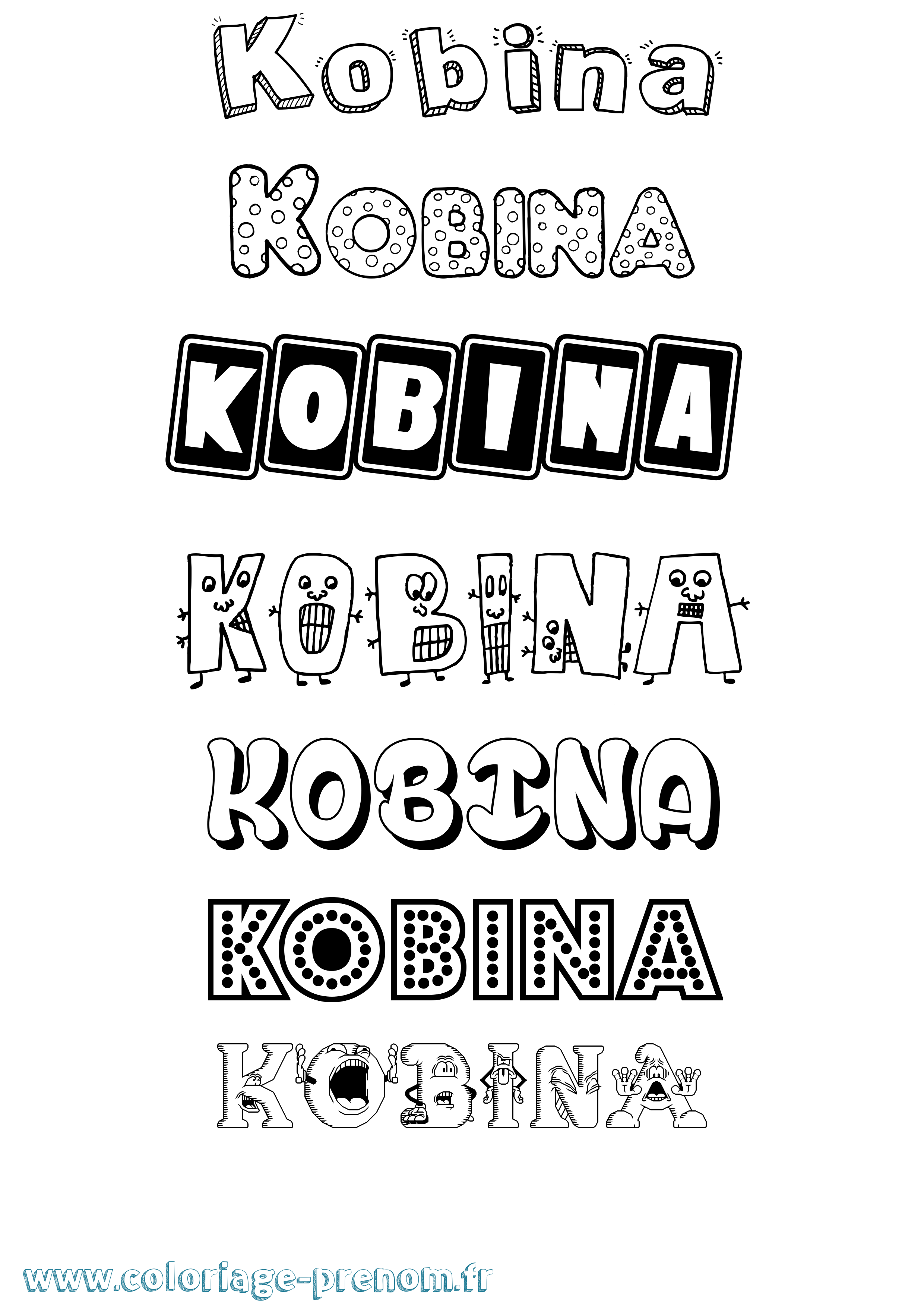 Coloriage Kobina Fun Coloriage prénom Kobina Fun