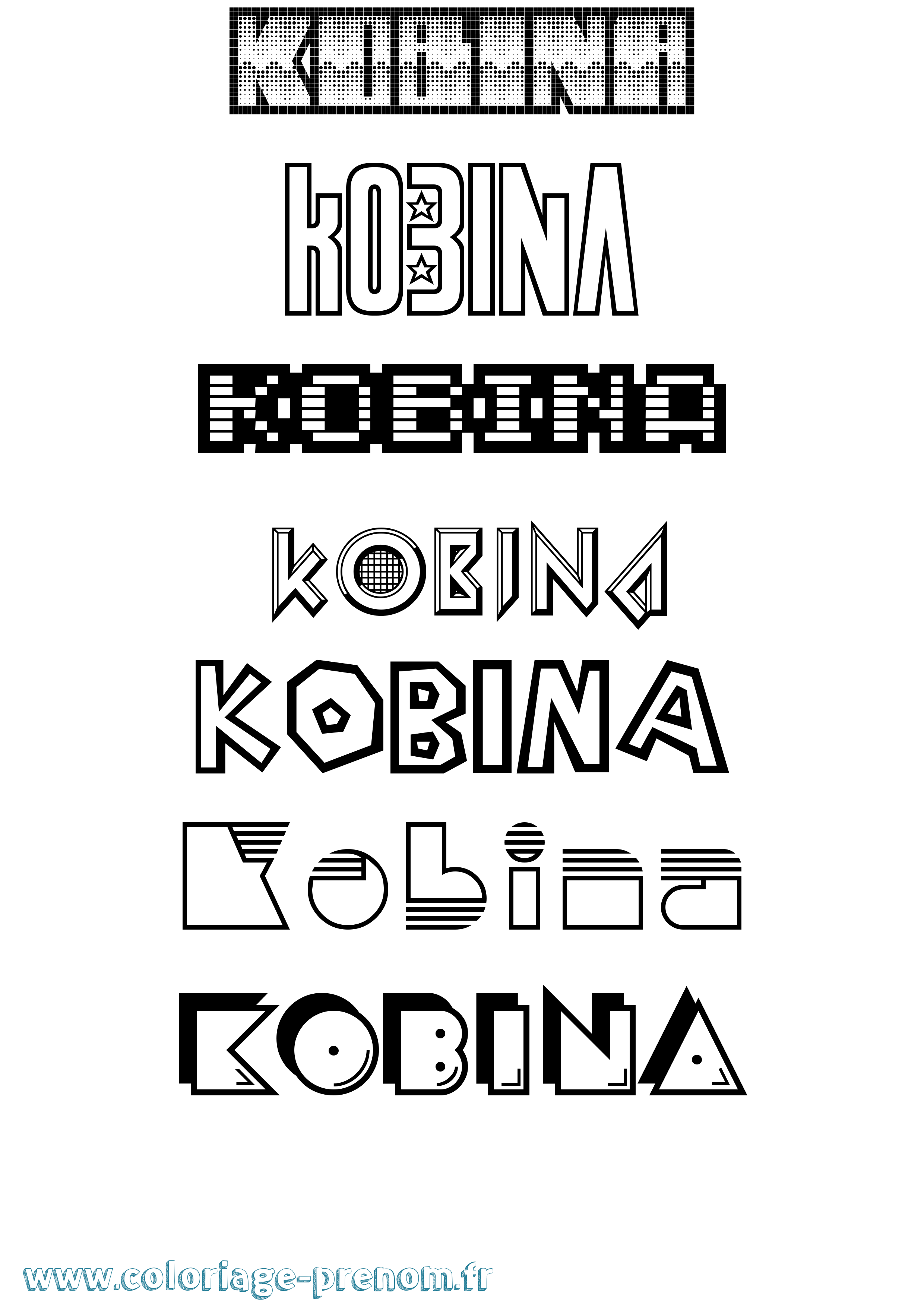 Coloriage Kobina Jeux Vidéos Coloriage prénom Kobina Jeux Vidéos