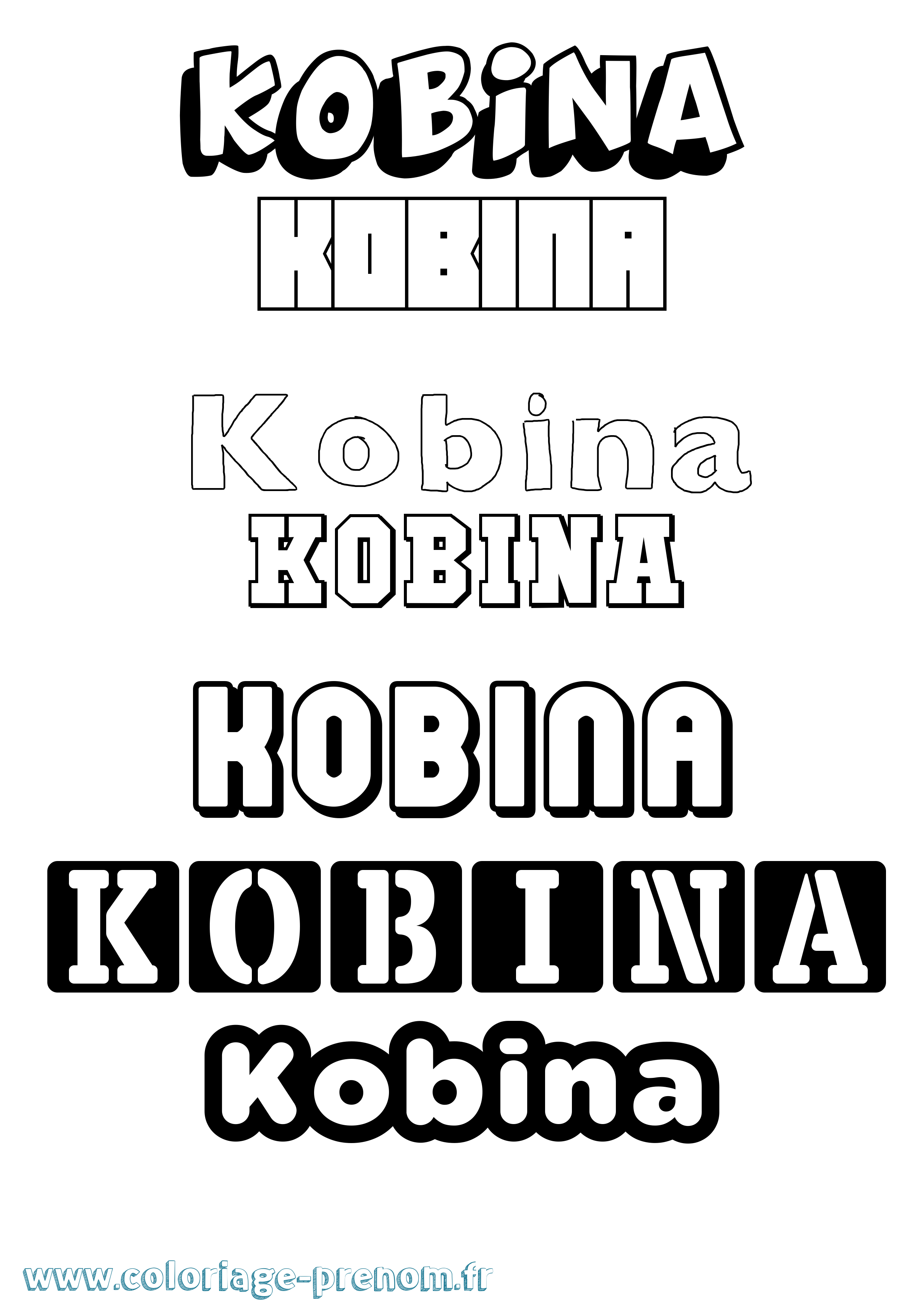 Coloriage Kobina Simple Coloriage prénom Kobina Simple