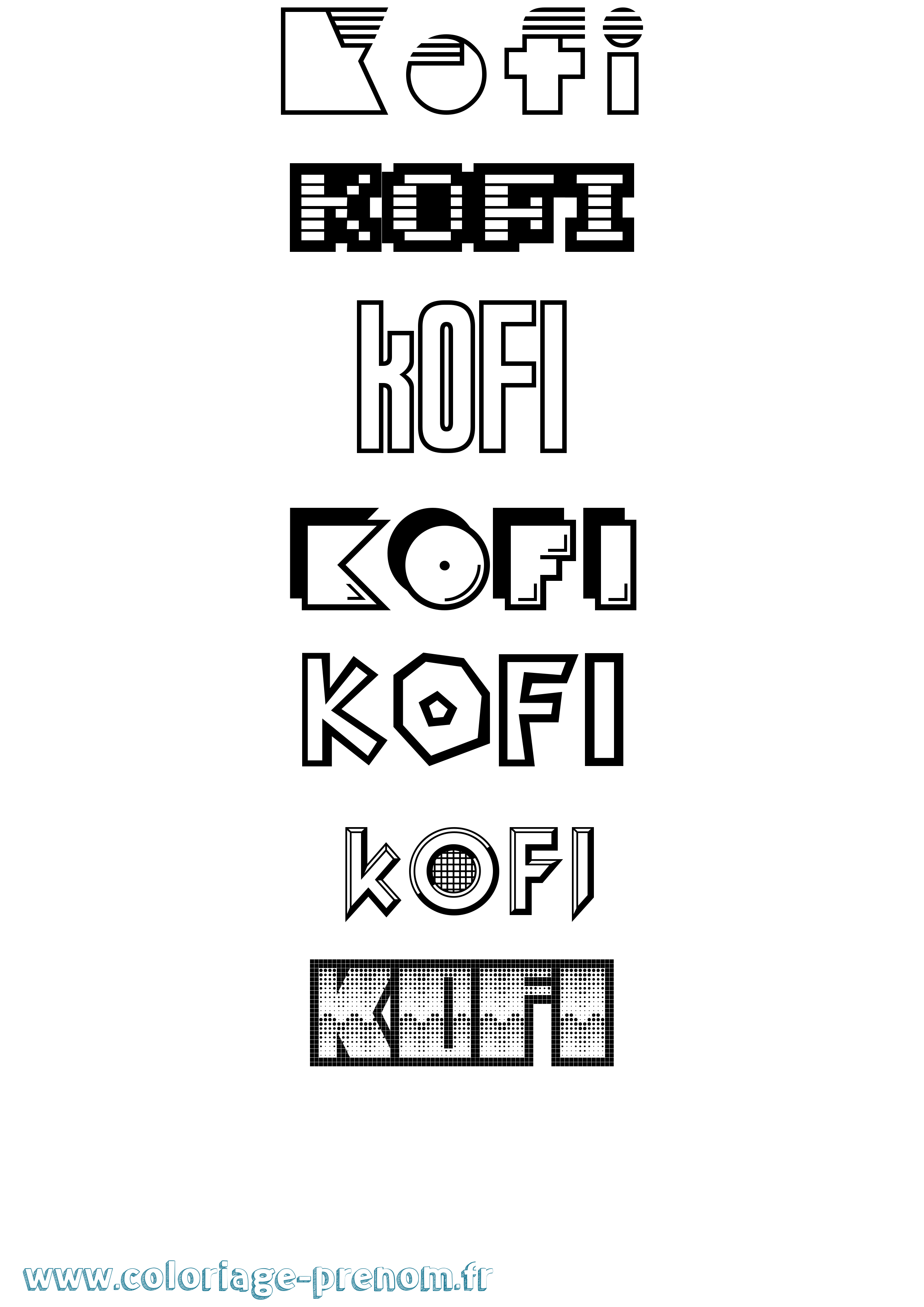 Coloriage Kofi Jeux Vidéos Coloriage prénom Kofi Jeux Vidéos