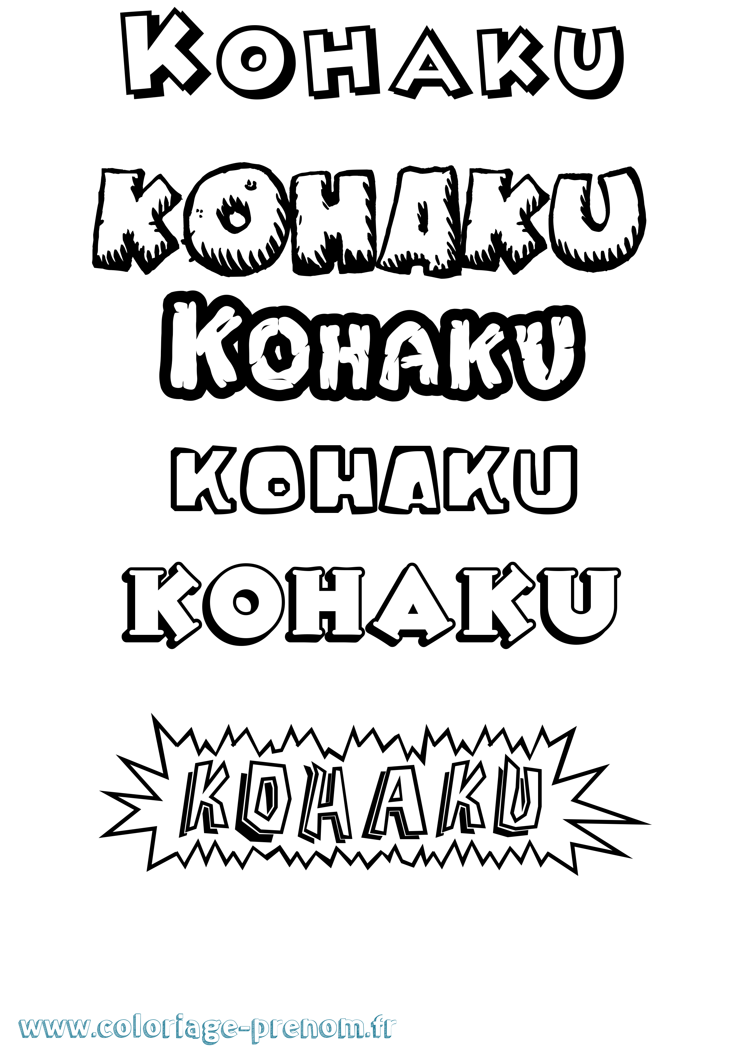Coloriage prénom Kohaku Dessin Animé