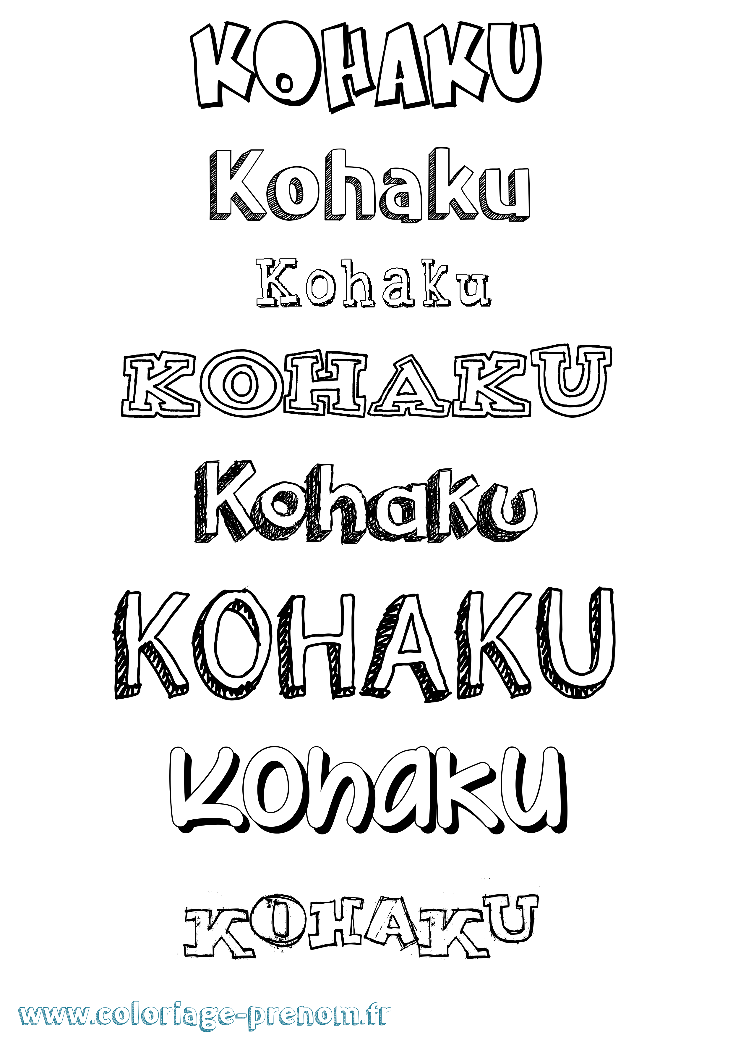 Coloriage prénom Kohaku Dessiné