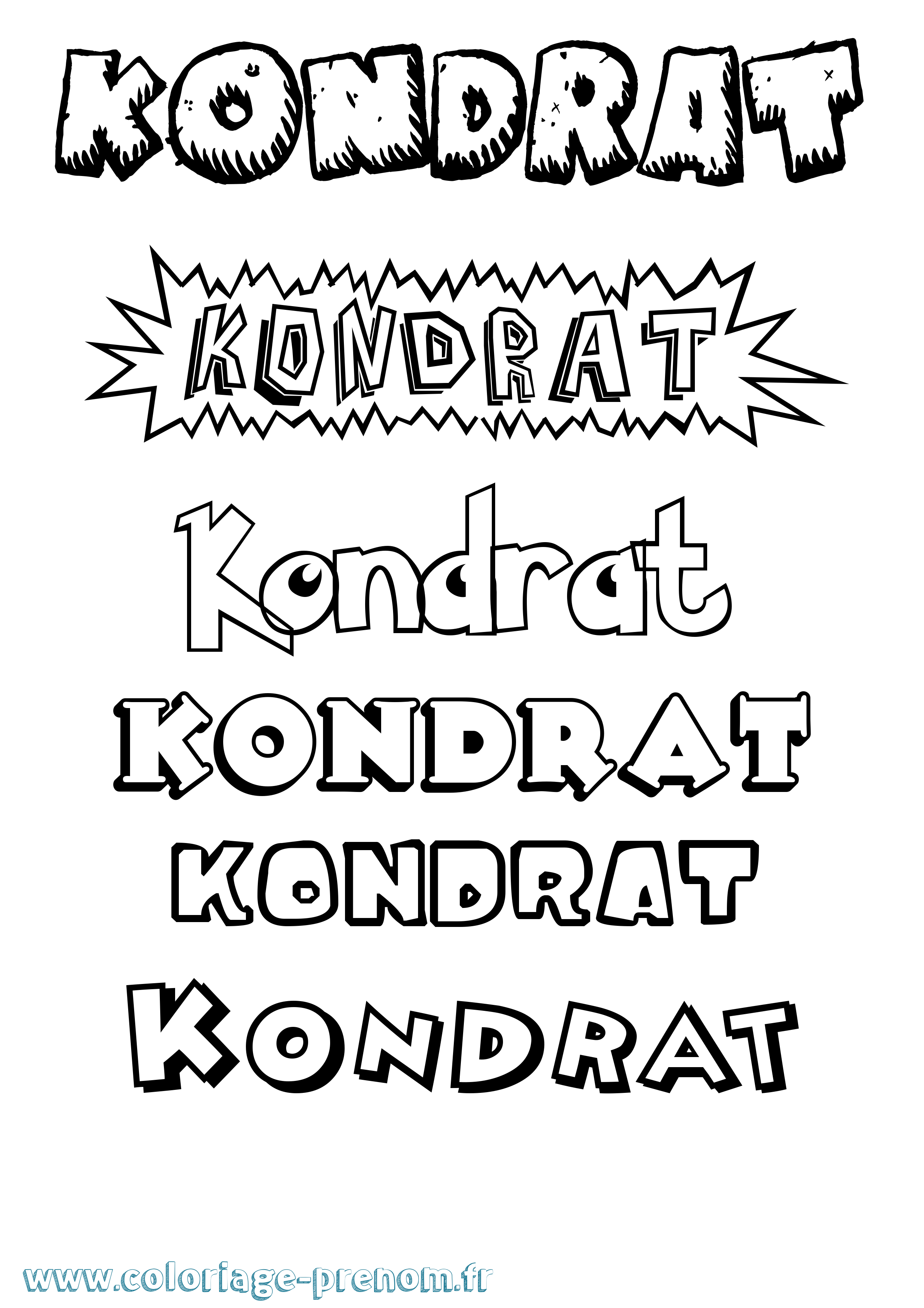 Coloriage prénom Kondrat Dessin Animé