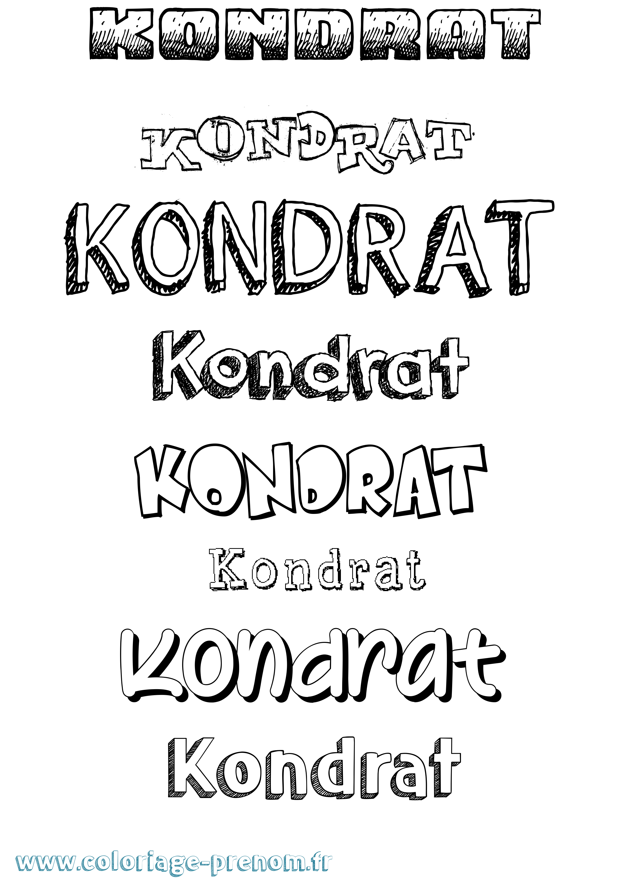 Coloriage prénom Kondrat Dessiné