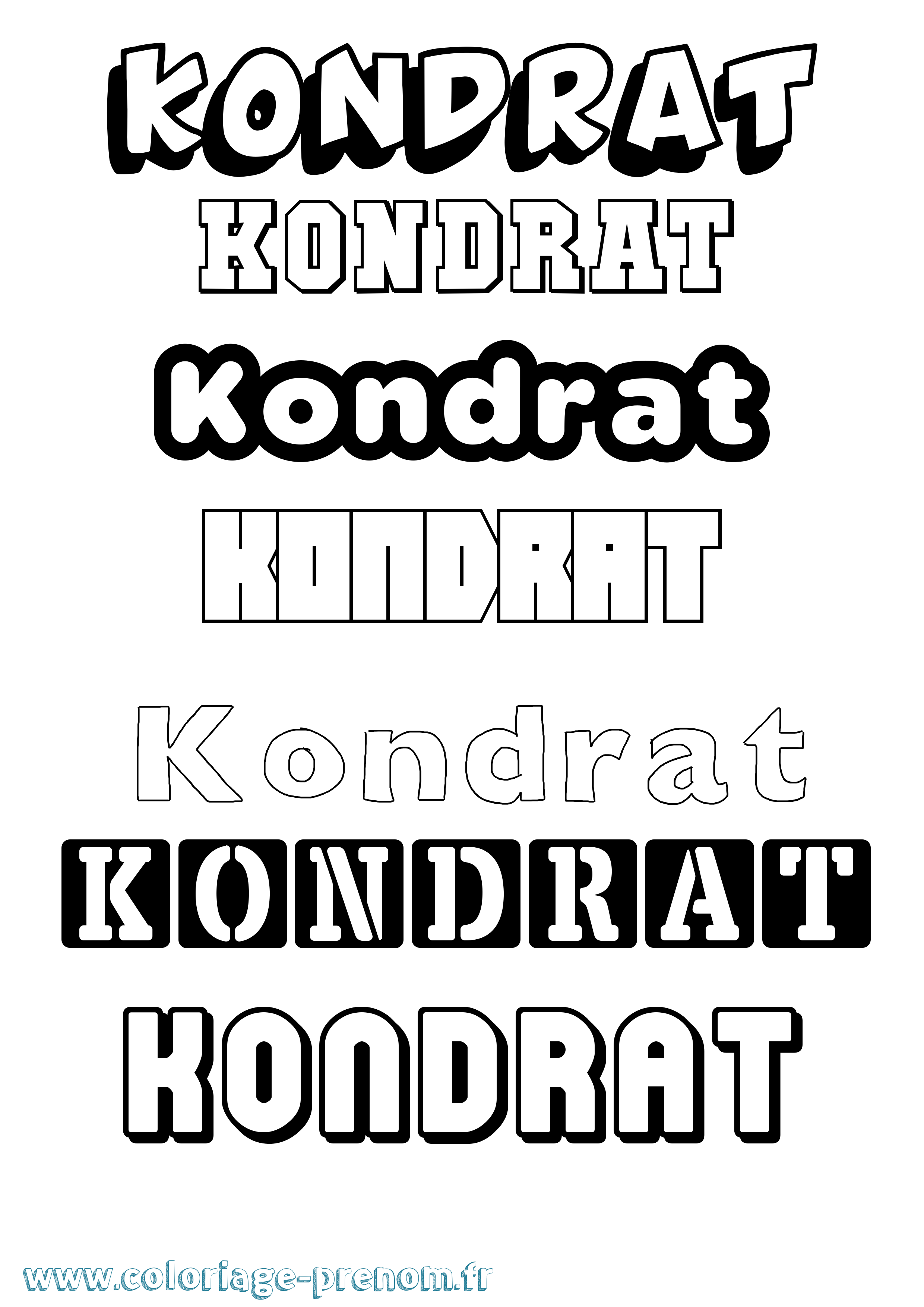 Coloriage prénom Kondrat Simple