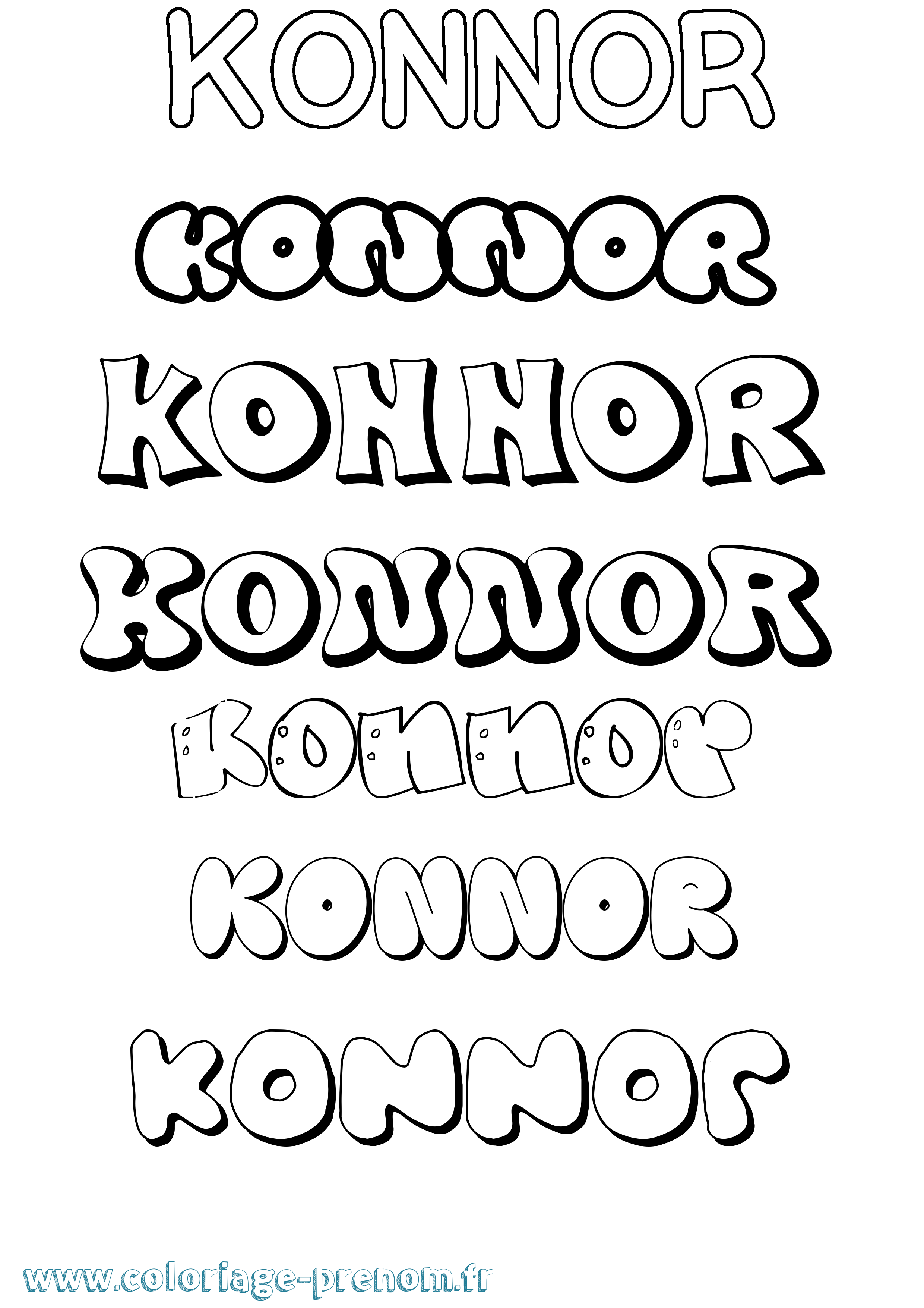 Coloriage Konnor Bubble Coloriage prénom Konnor Bubble