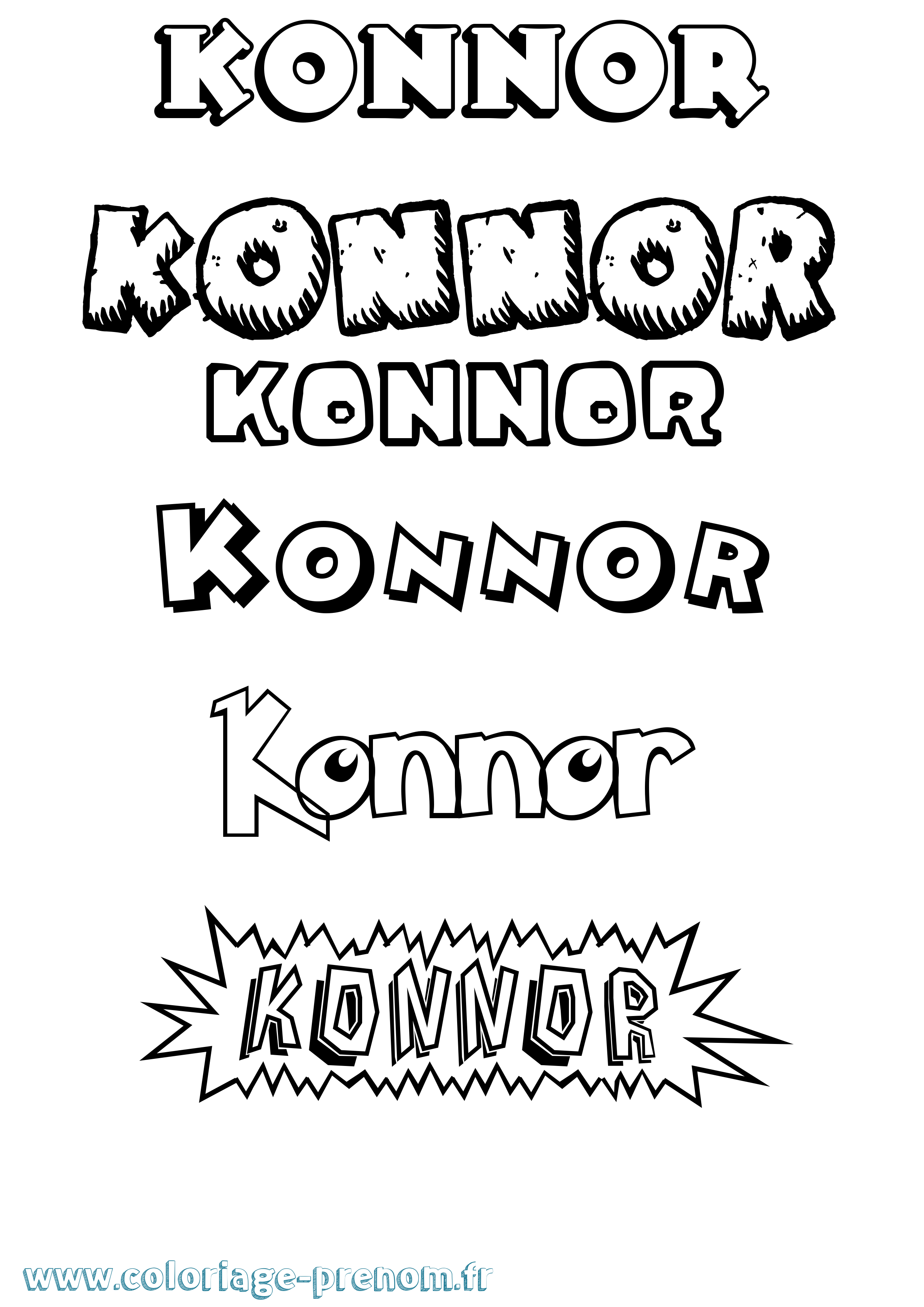 Coloriage Konnor Dessin Animé Coloriage prénom Konnor Dessin Animé