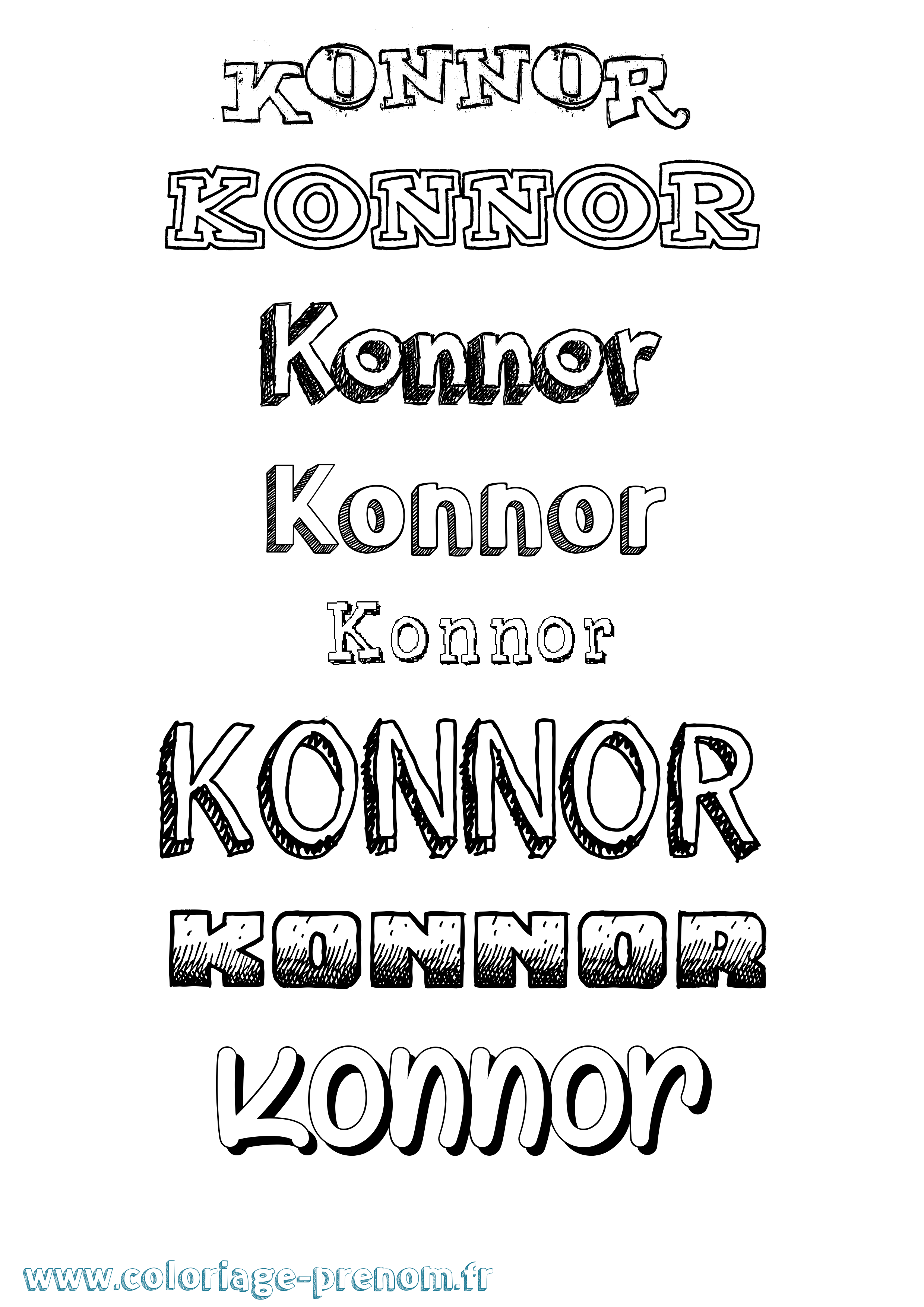 Coloriage Konnor Dessiné Coloriage prénom Konnor Dessiné