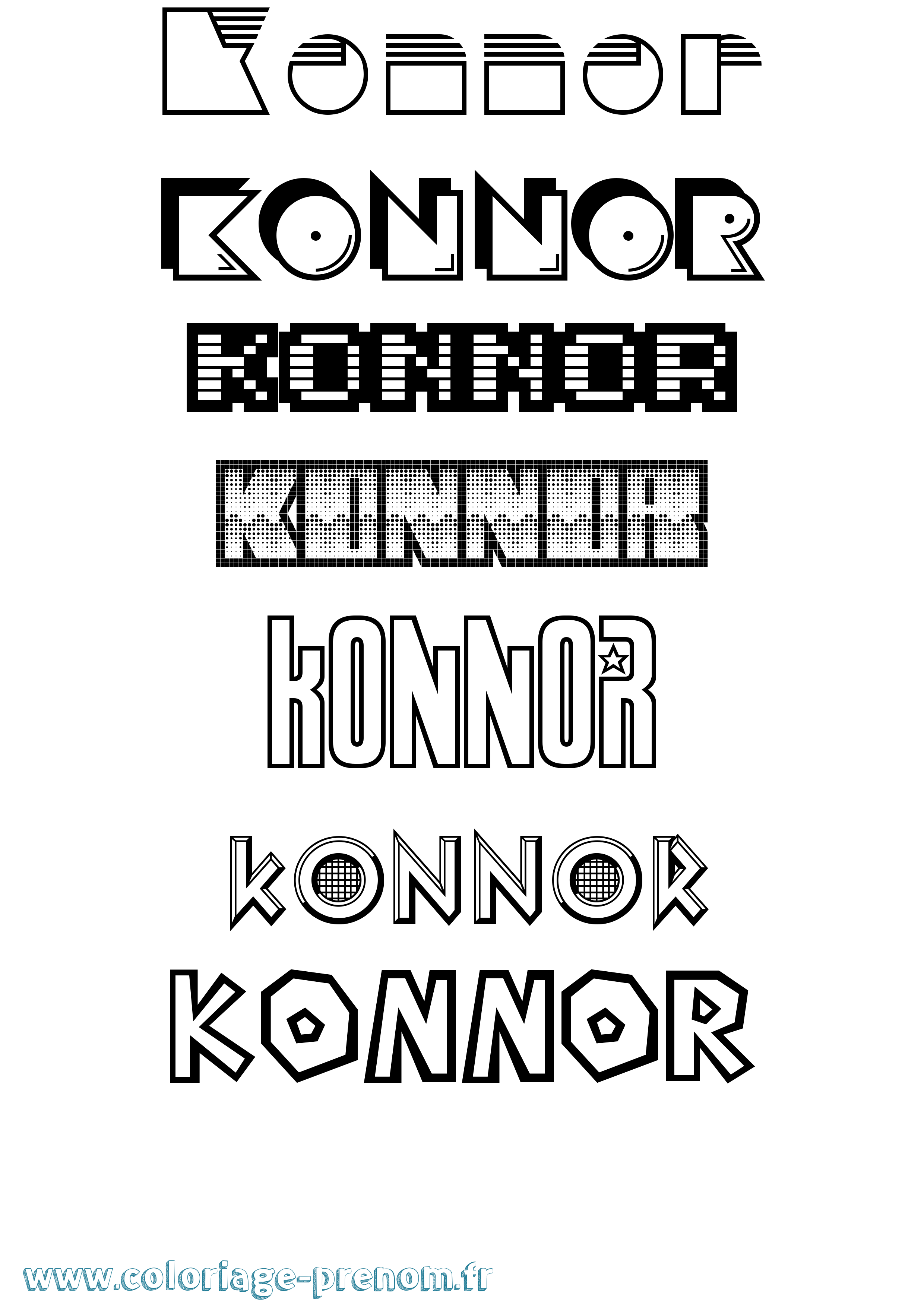 Coloriage Konnor Jeux Vidéos Coloriage prénom Konnor Jeux Vidéos