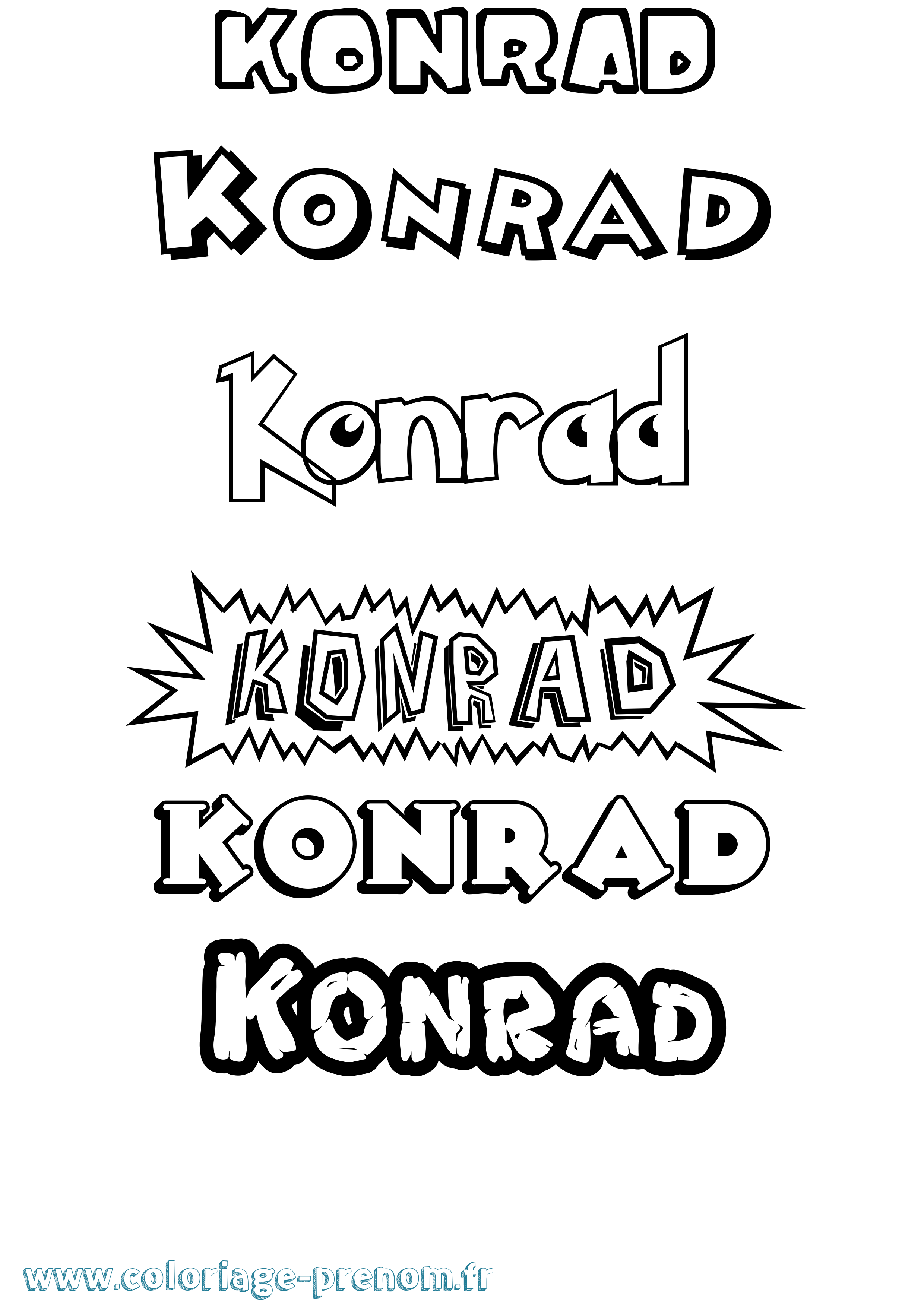 Coloriage Konrad Dessin Animé Coloriage prénom Konrad Dessin Animé