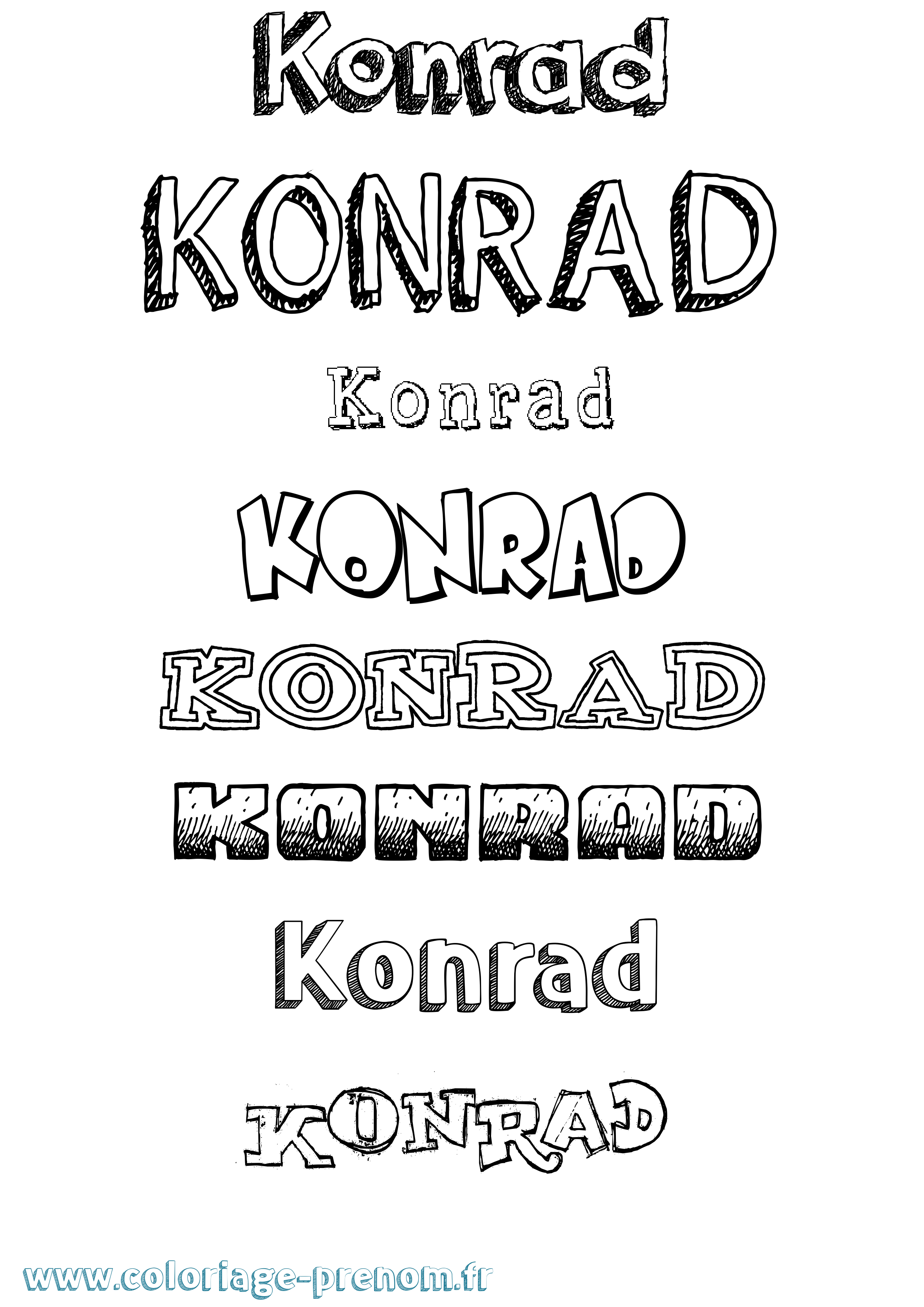 Coloriage prénom Konrad Dessiné