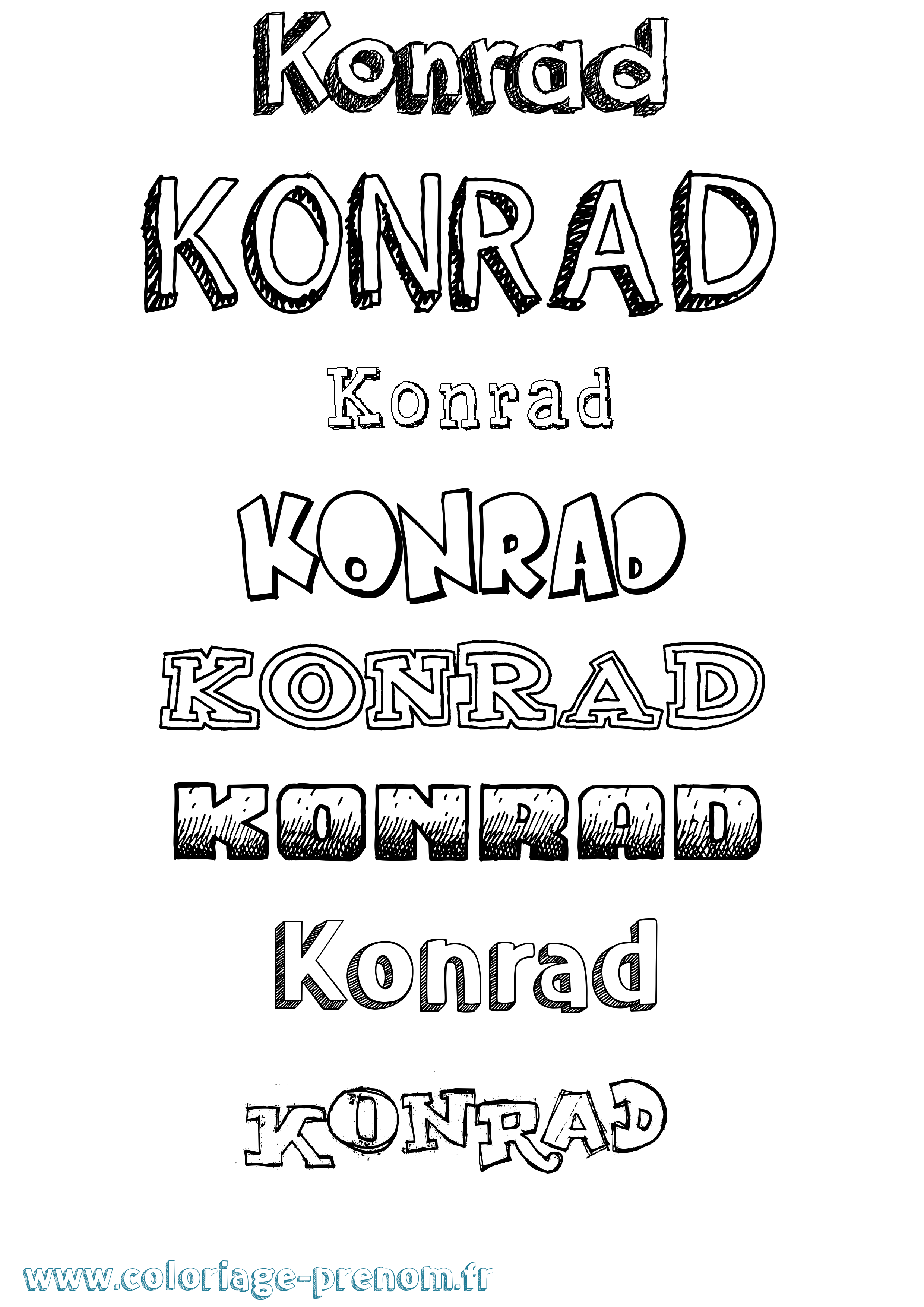 Coloriage Konrad Dessiné Coloriage prénom Konrad Dessiné