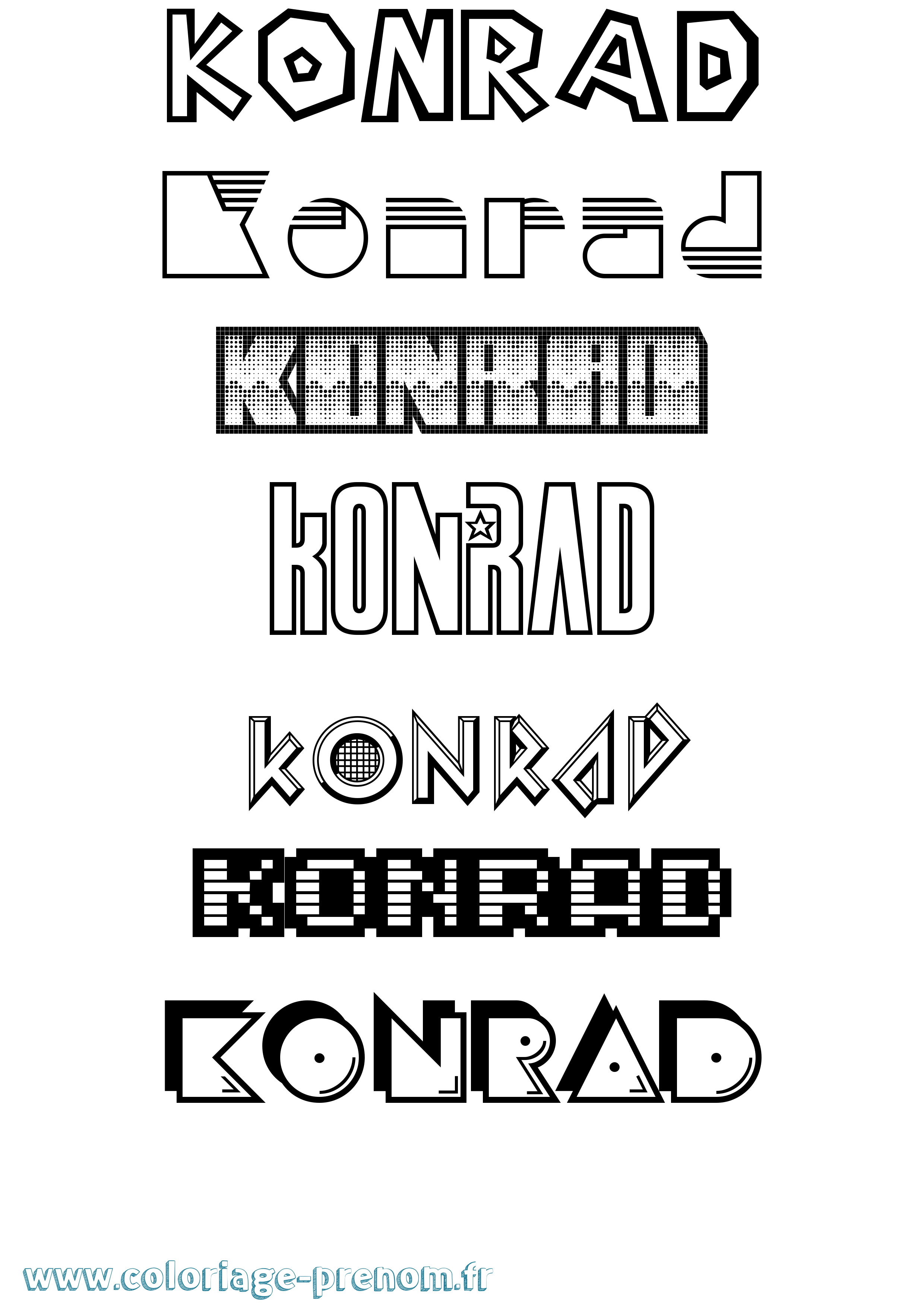 Coloriage prénom Konrad Jeux Vidéos