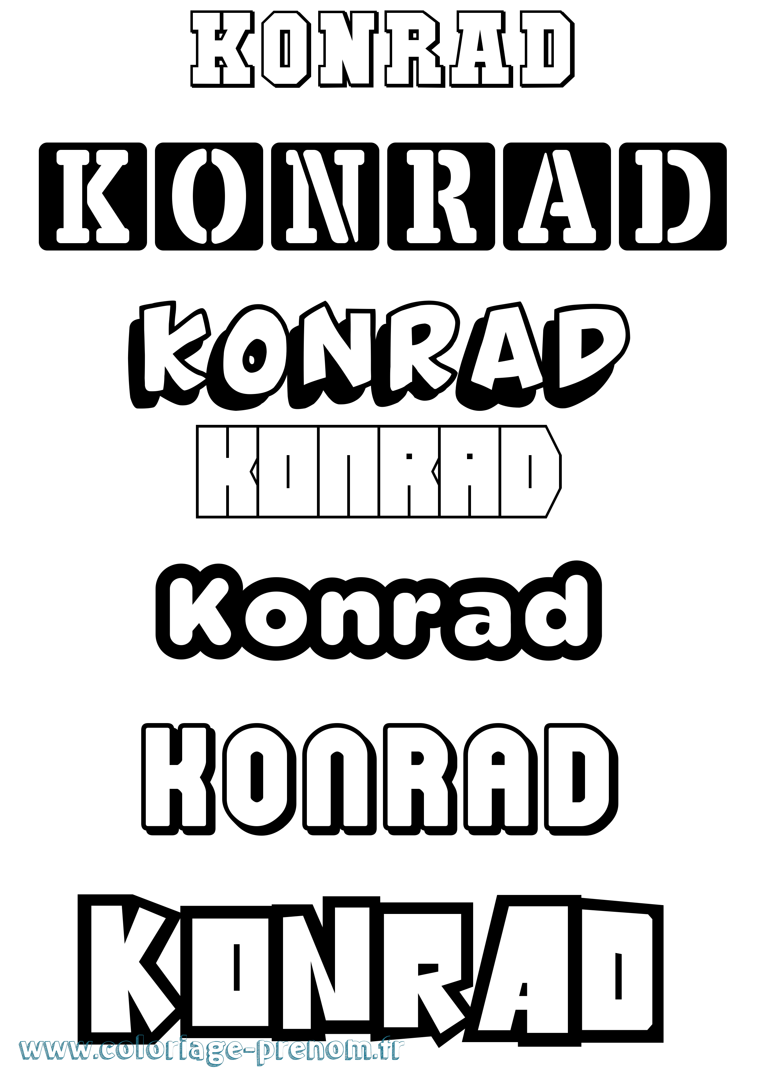 Coloriage Konrad Simple Coloriage prénom Konrad Simple