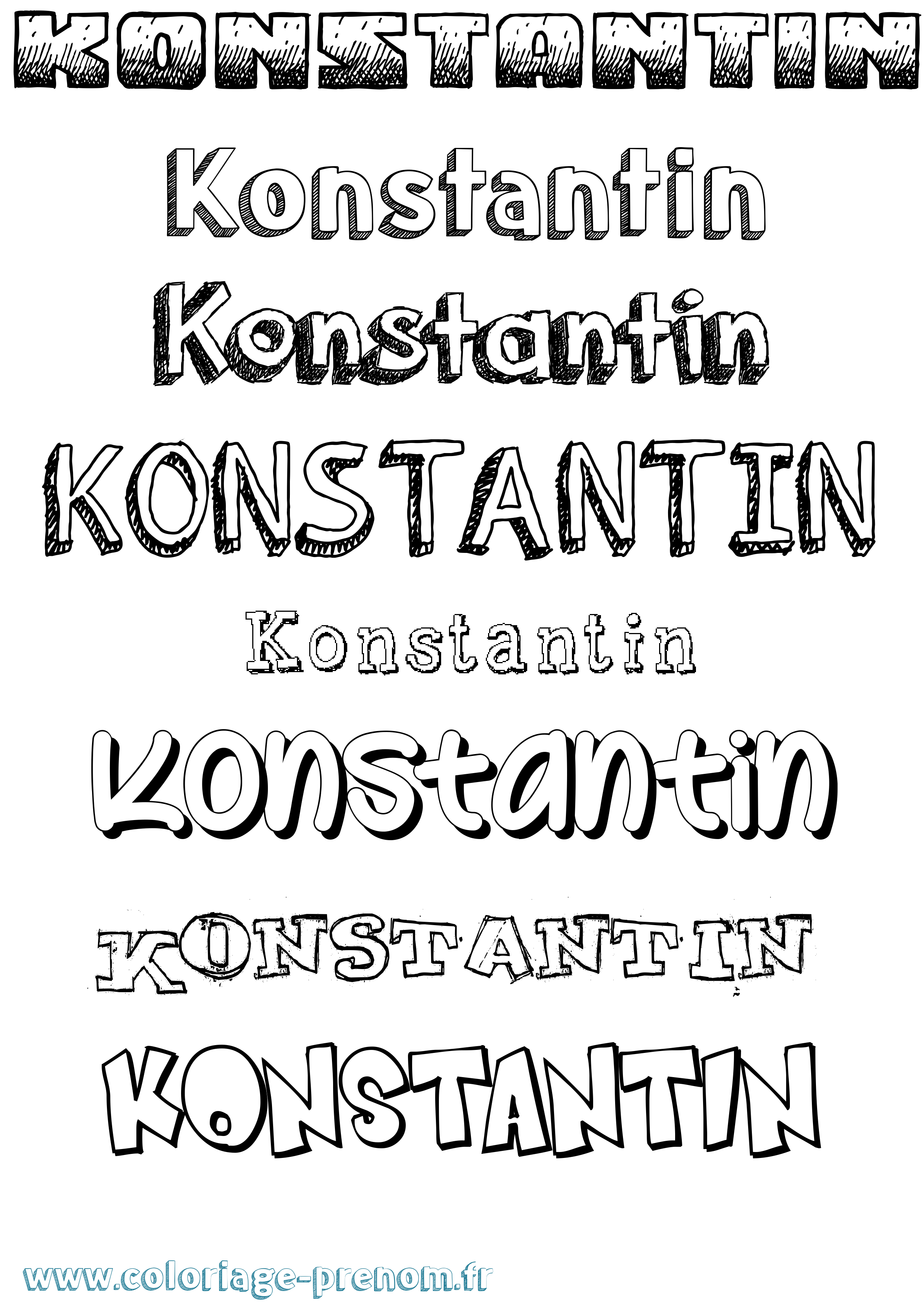 Coloriage prénom Konstantin Dessiné